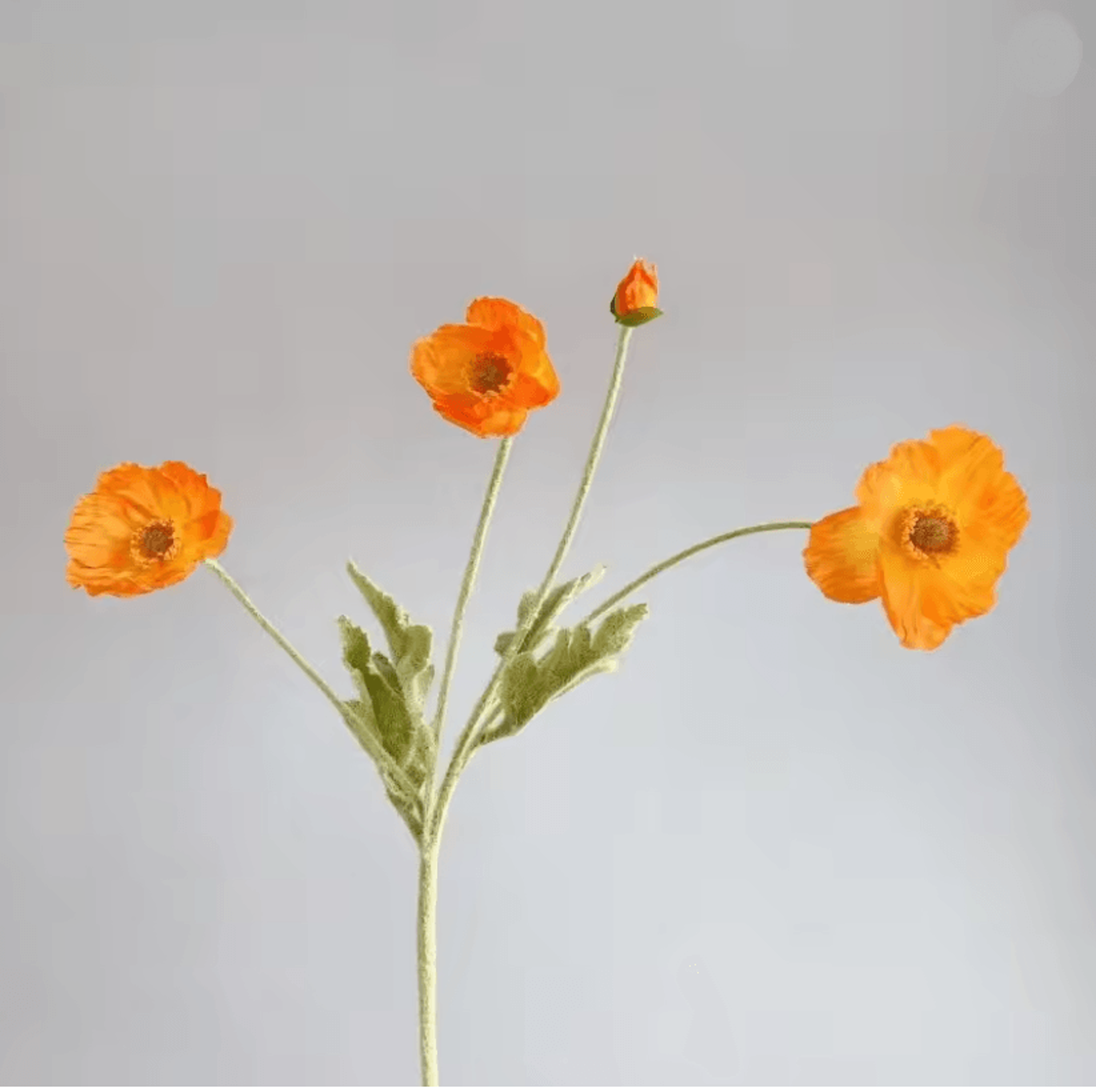 Elegant 4Head Faux Poppy Bouquet  Realistic Silk Artificial Flowers For Home  Event Decor 0