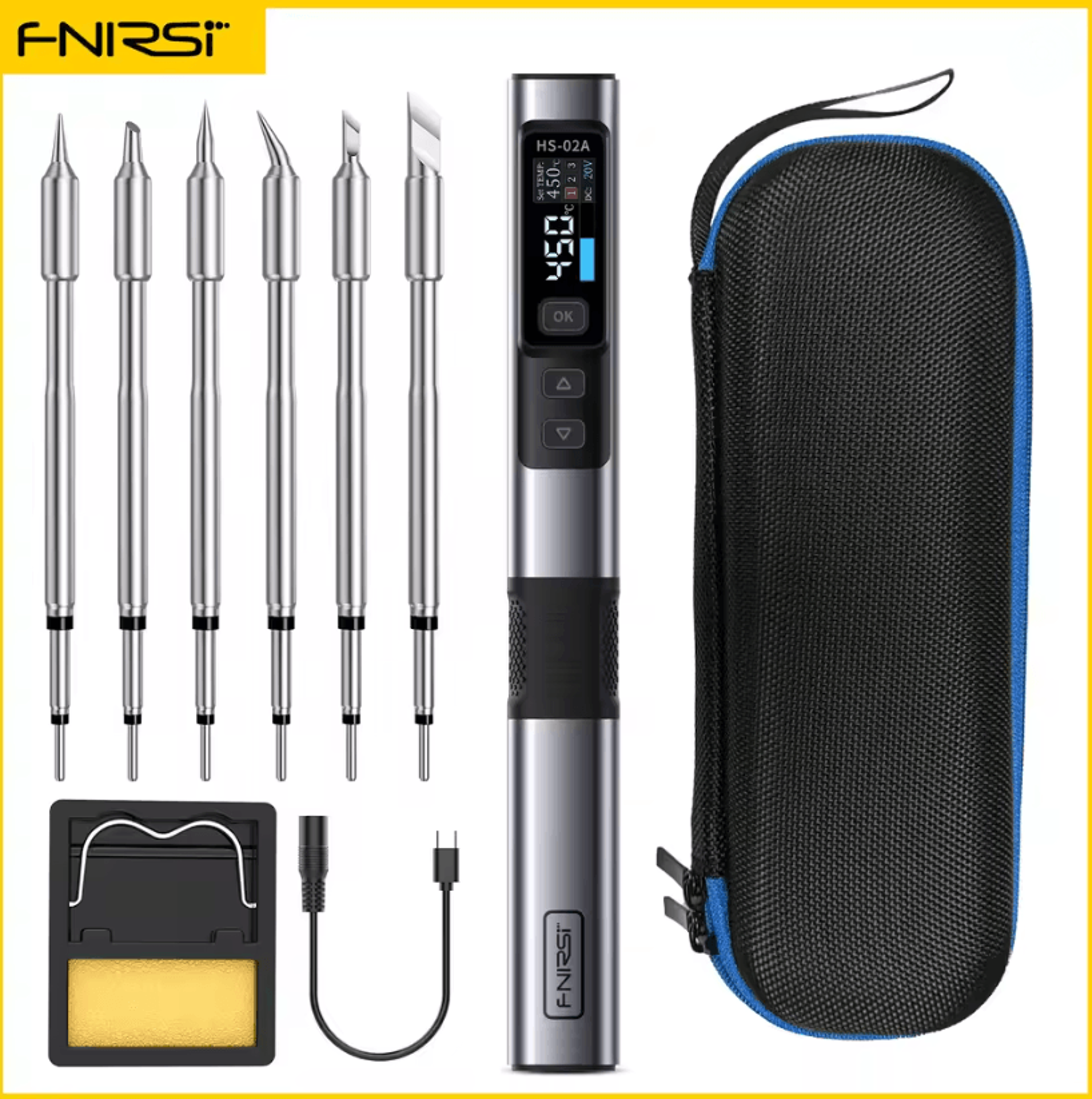 FNIRSI HS02 Smart Soldering Iron 100W With Adjustable Temperature And PD QC Fast Charging 14