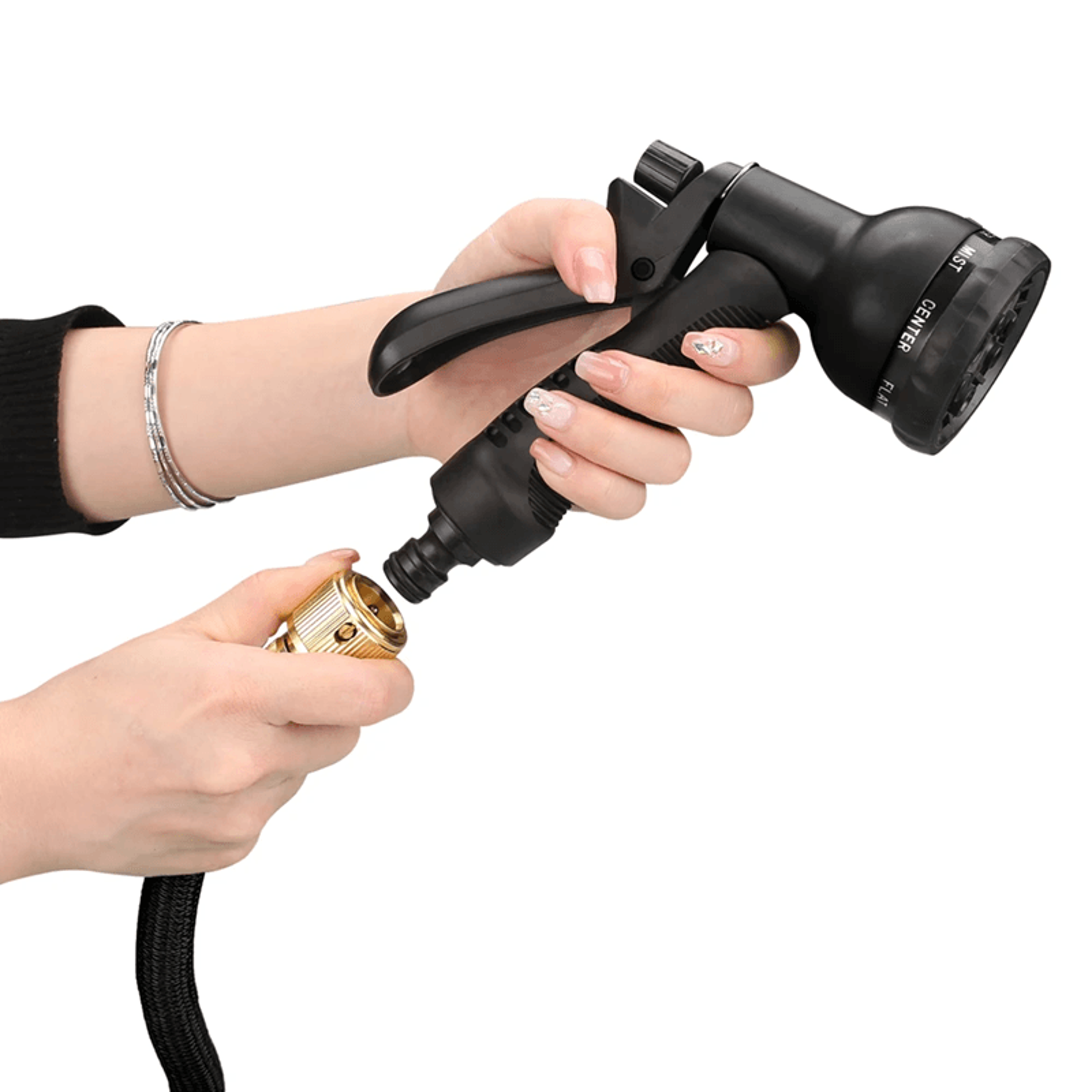 Expandable High Pressure Garden Water Hose With Double Metal Connectors And PVC Reel 5