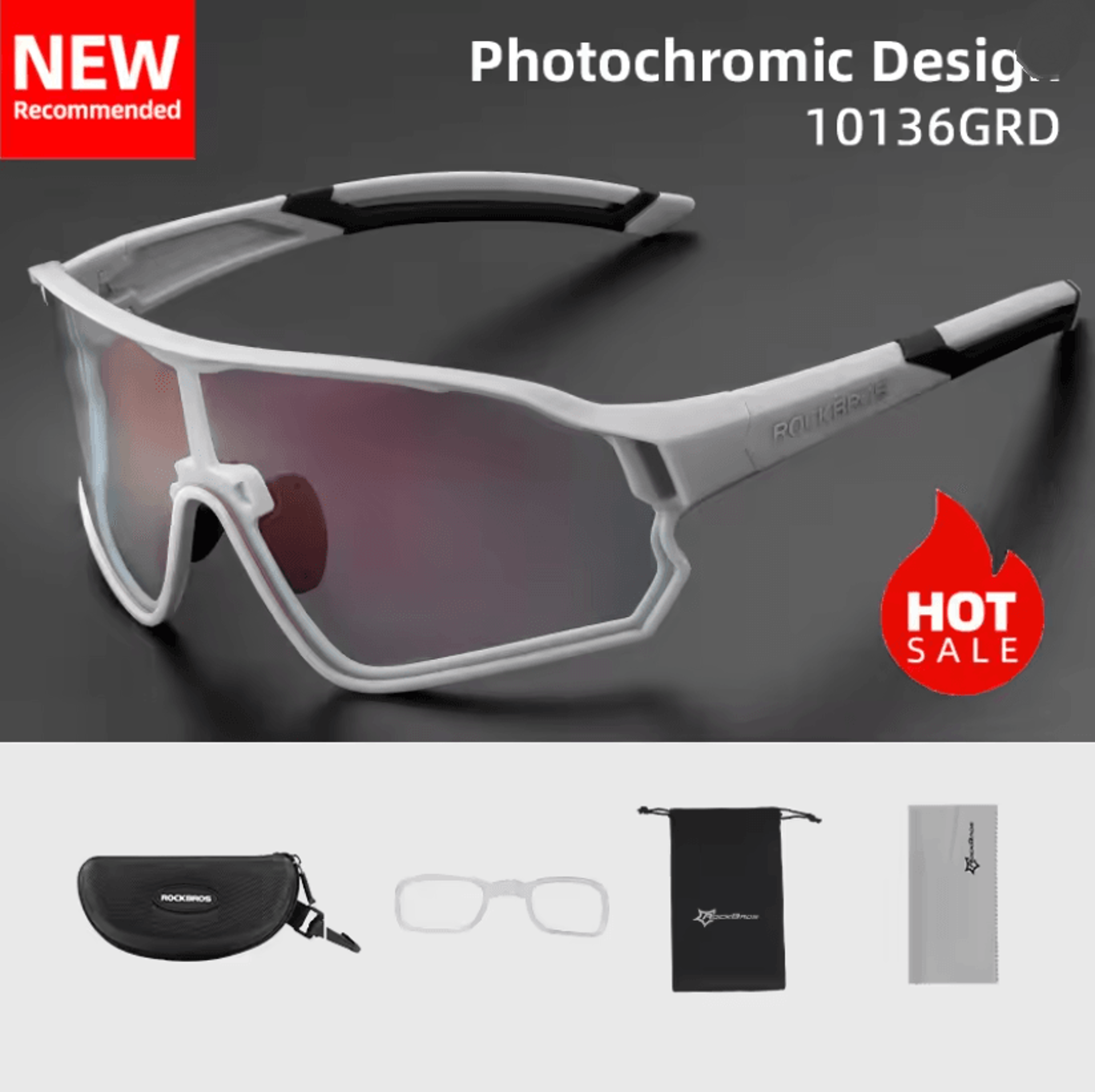 ROCKBROS Photochromic Cycling Glasses With UV400 Protection And UltraLight Frame 8