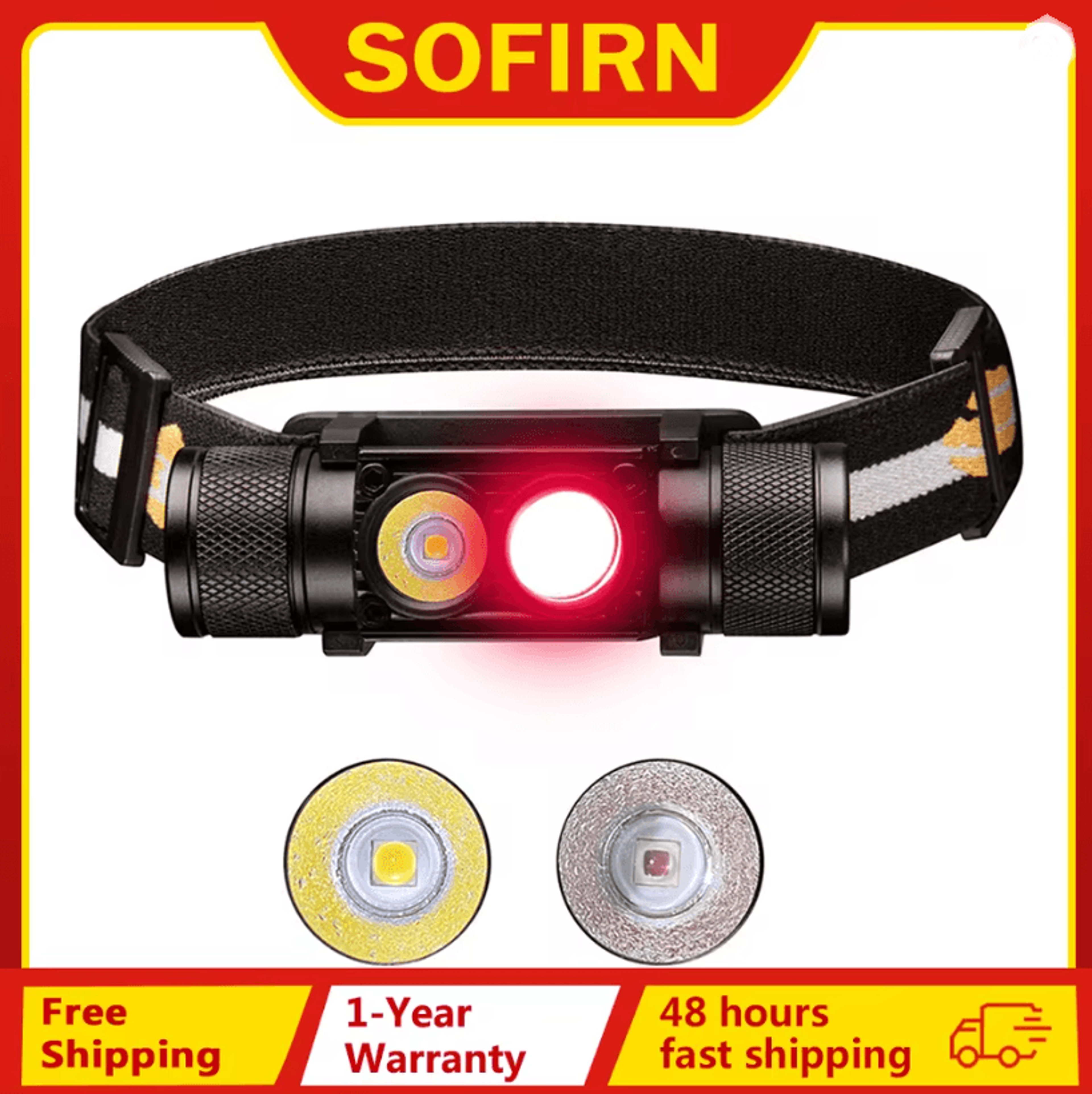 H25LR Rechargeable LED Headlamp With High CRI And Deep Red Light For Outdoor And Night Use 0