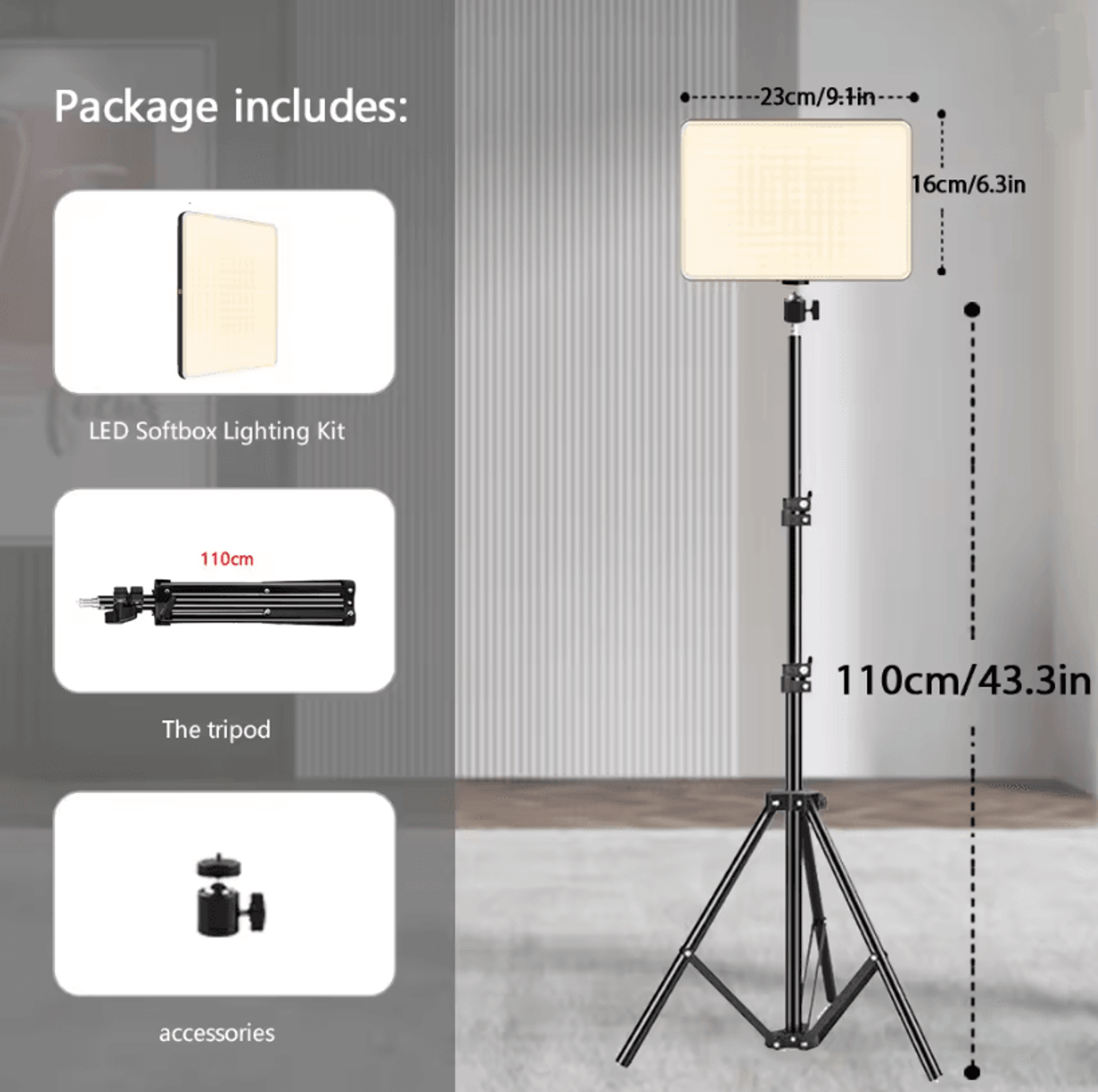 LED Video Conference Light With Adjustable Tripod For Zoom Calls Live Streaming And Photography 4