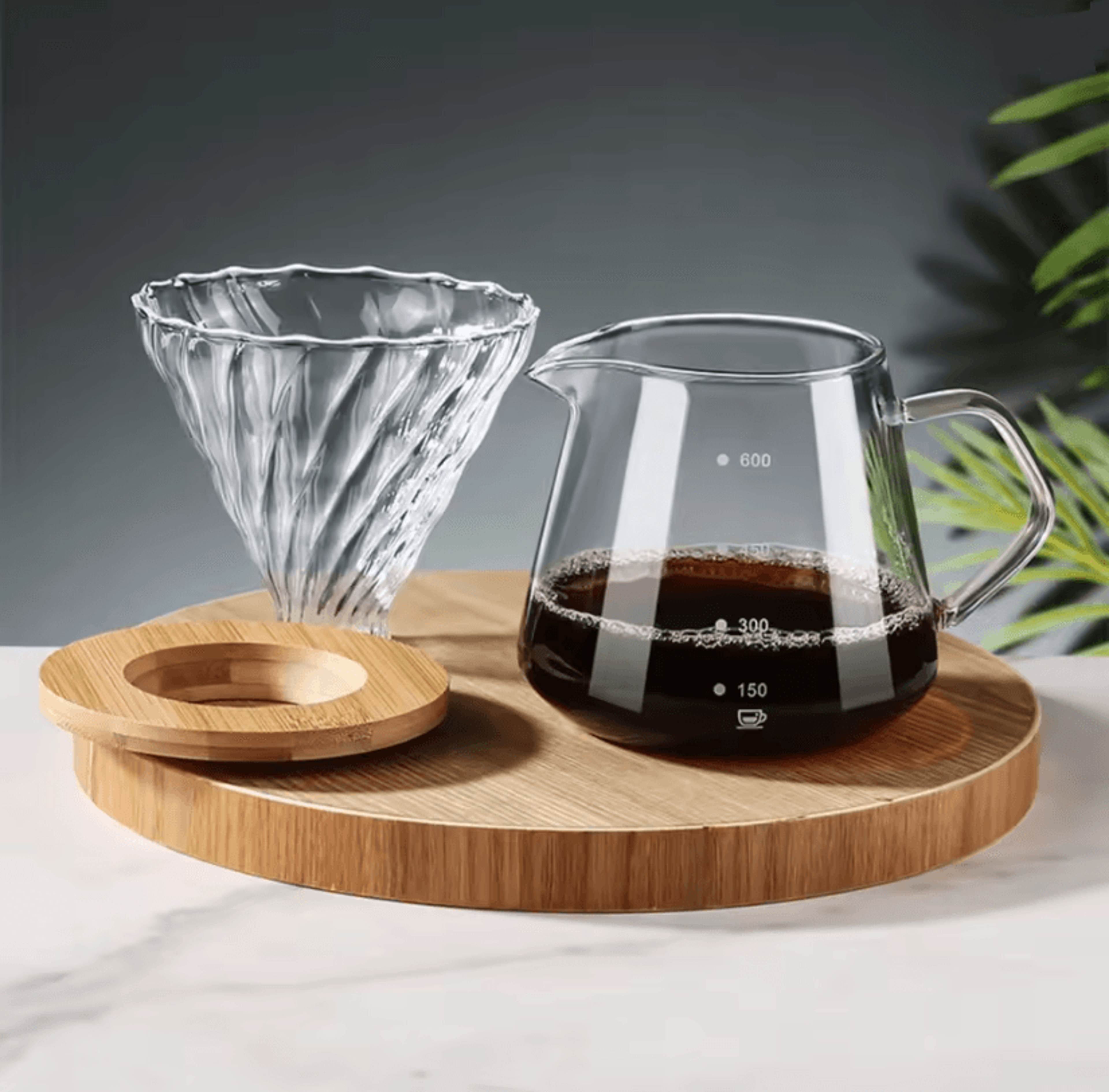 Glass Pour Over Coffee Maker Set With Reusable Filter And Carafe 1