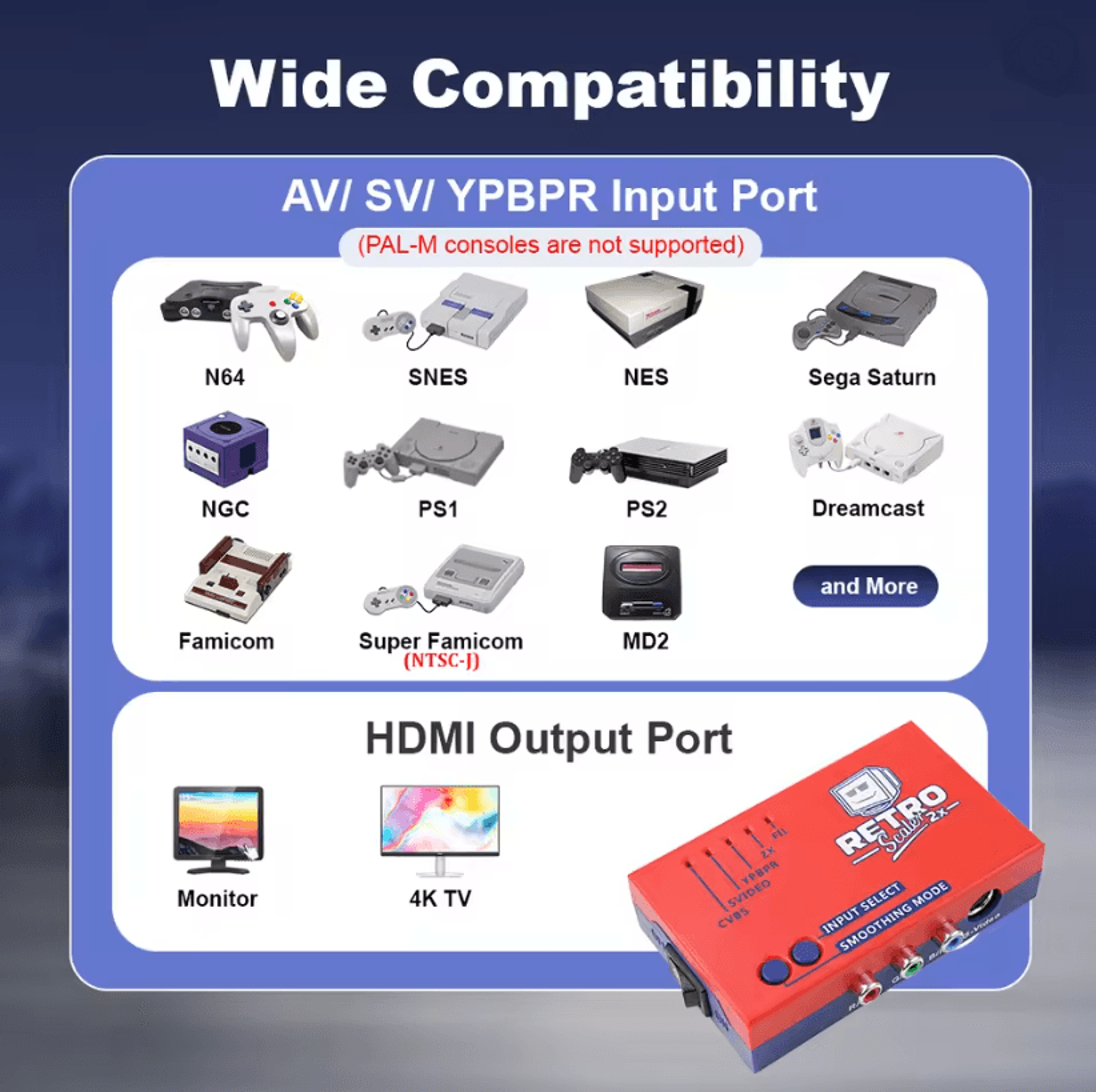 Retro AV To HDMI Converter For PS2 N64 Dreamcast And Classic Consoles 1