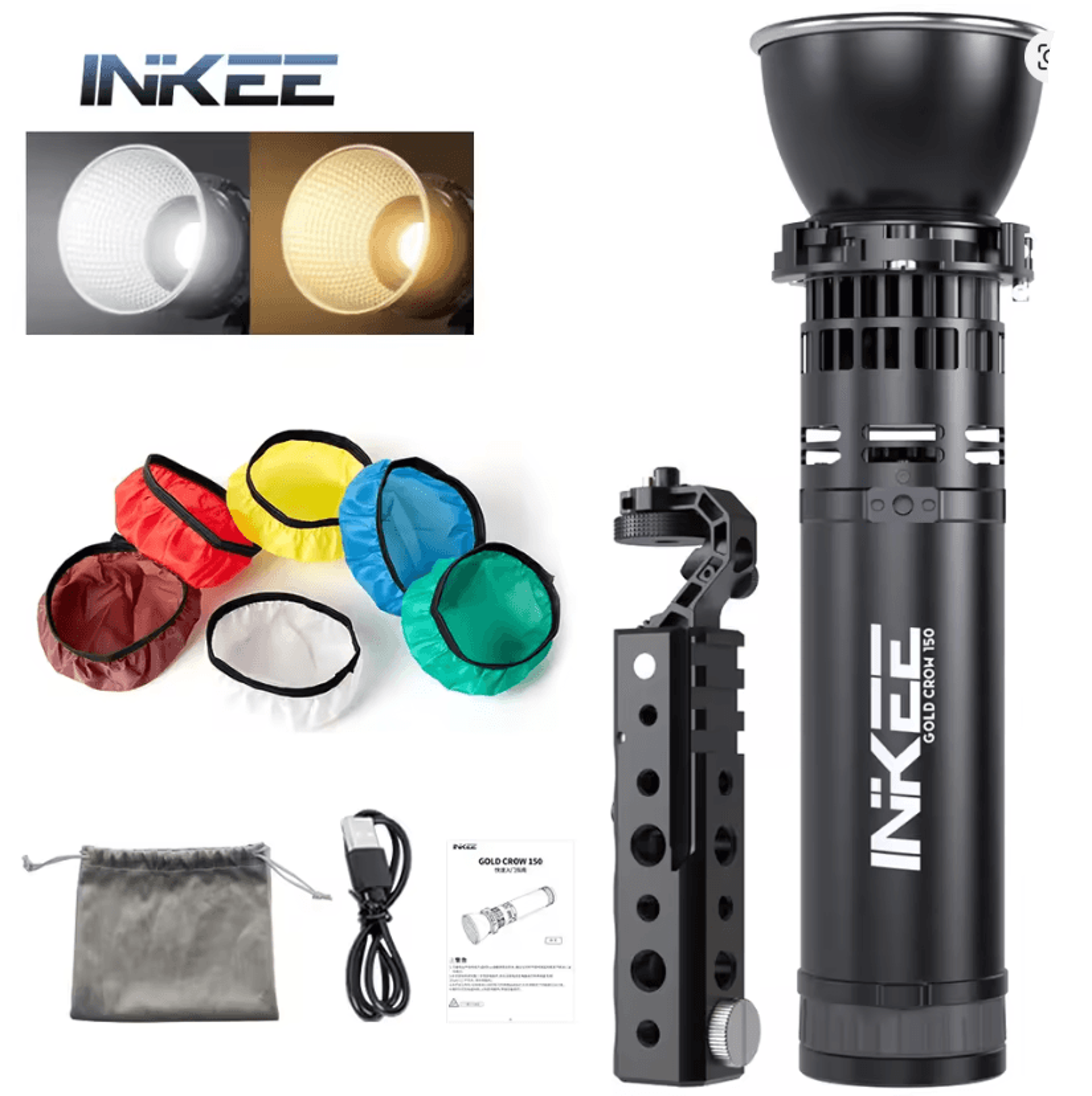 INKEE GC150 Portable LED Video Light With Adjustable Color Temperature And Built In Battery 0