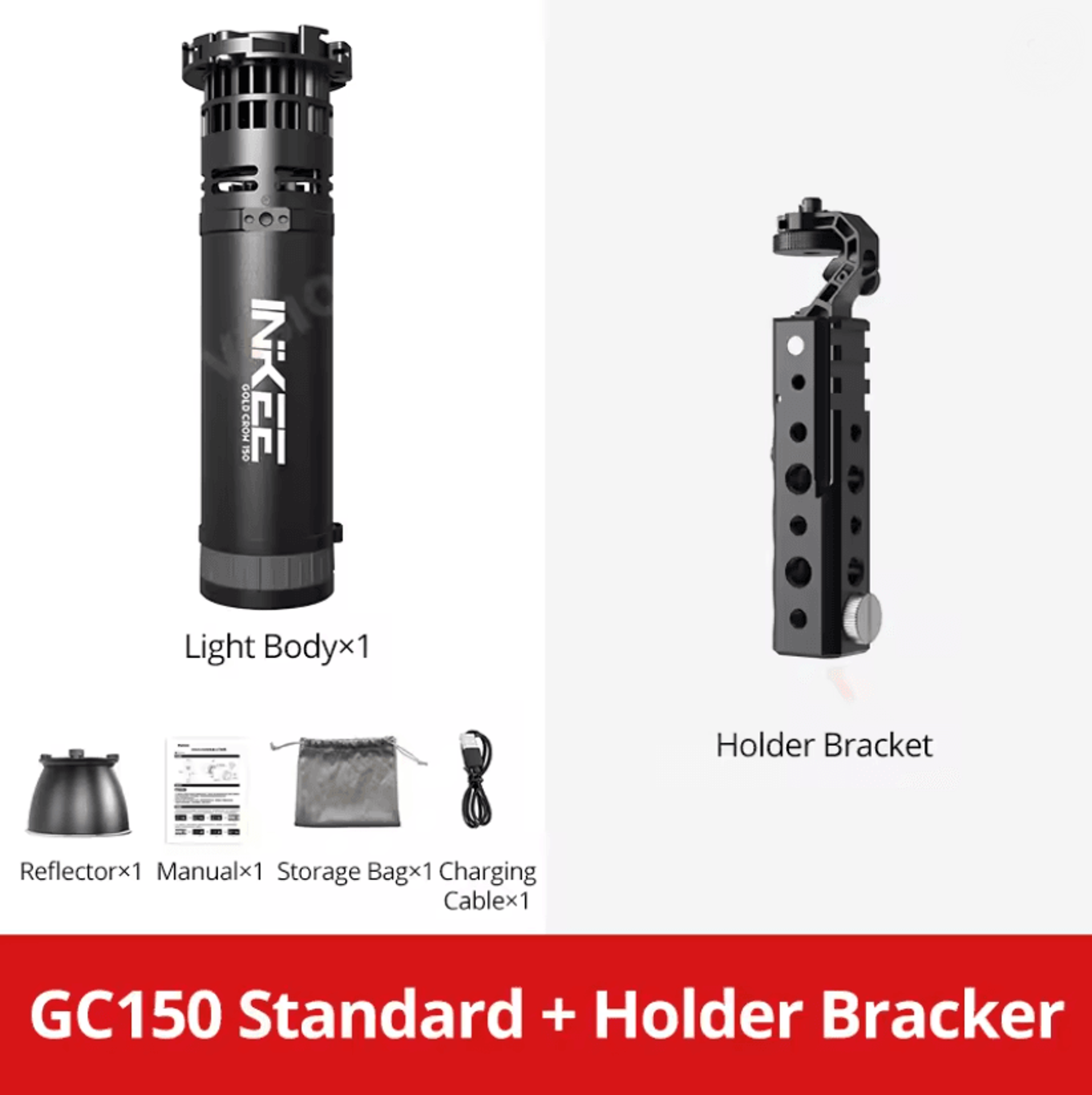 INKEE GC150 Portable LED Video Light With Adjustable Color Temperature And Built In Battery 2