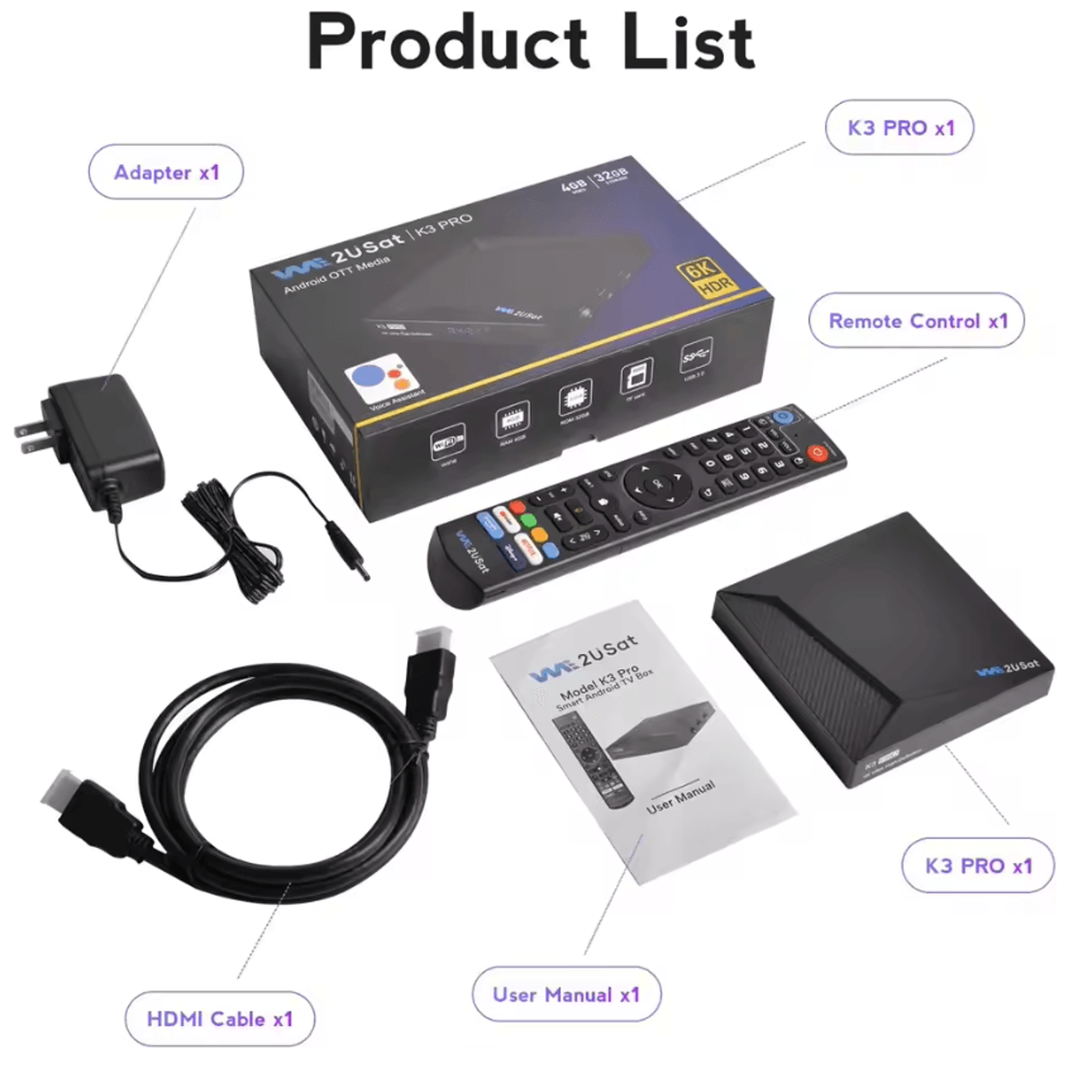 We2uSat K3 Pro Android 10 Streaming Media Box 6K HDR With WiFi 6 And Voice Control 3
