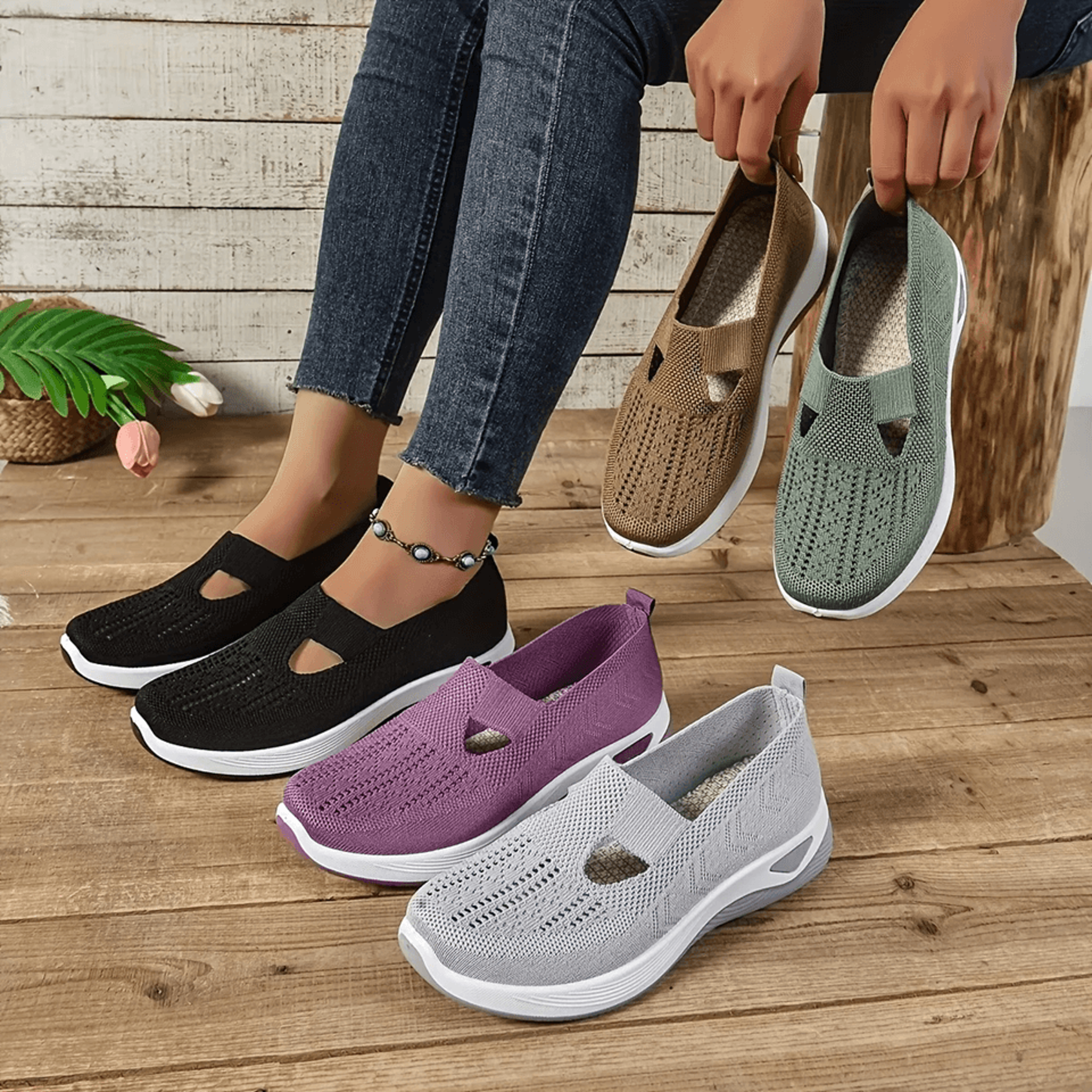 AirEase Women Breathable Mesh Walking Shoes 1