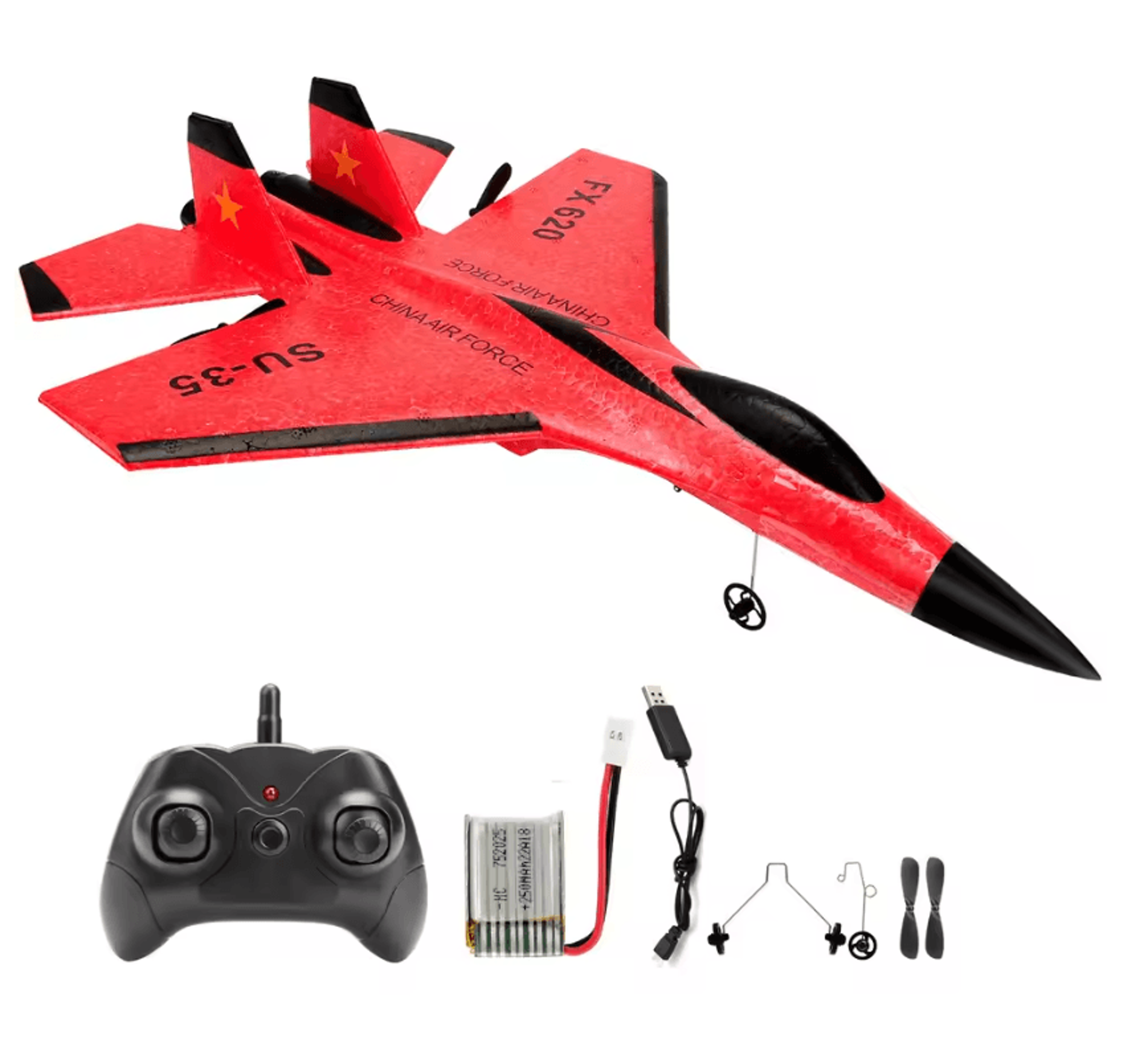 SkyMaster SU35 RC Plane Remote Control Airplane Foam Glider With LED Lights 6
