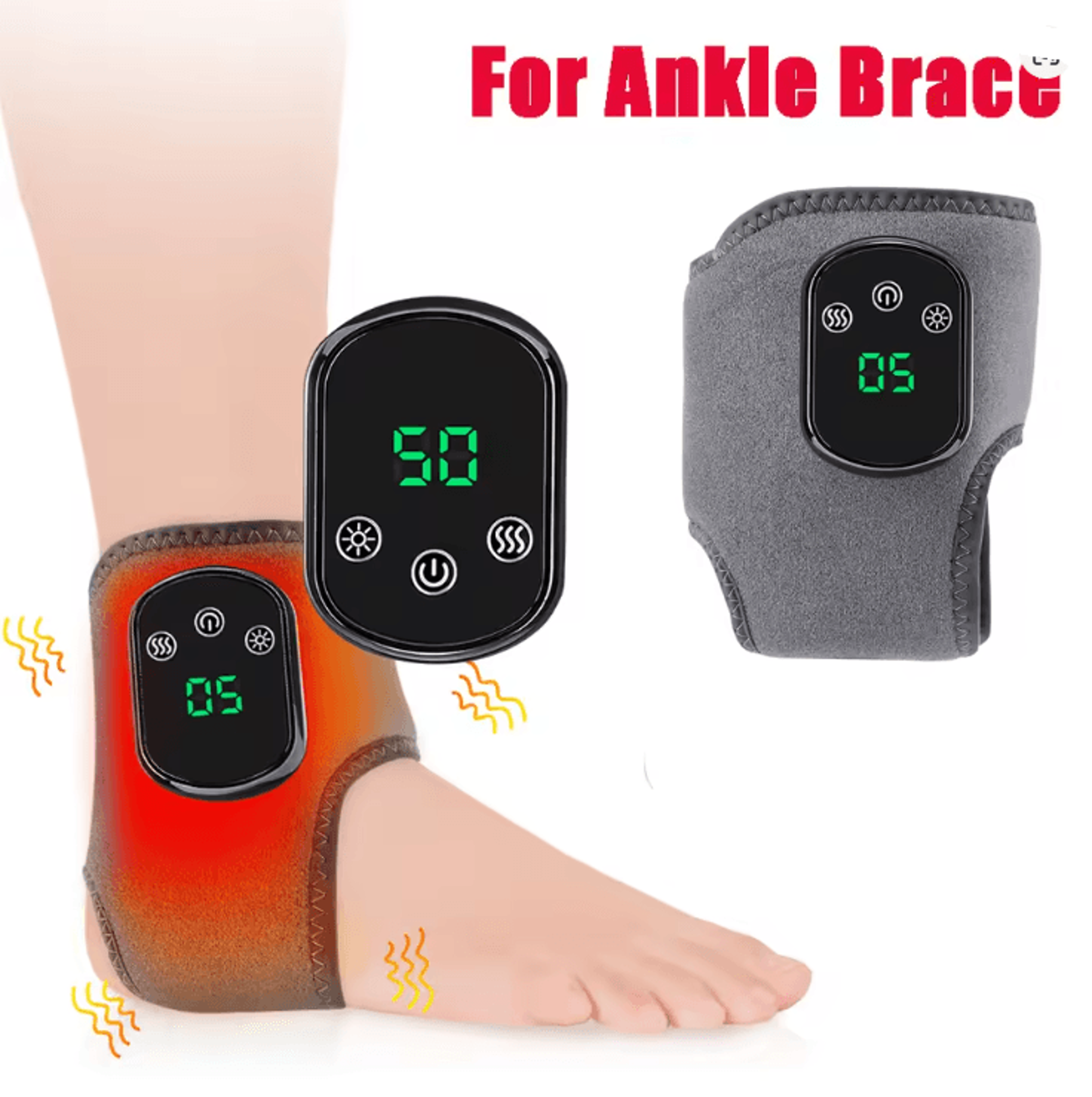 TheraWave Rechargeable Electric Heating Wrist Brace Vibration Massage Carpal Relief 3