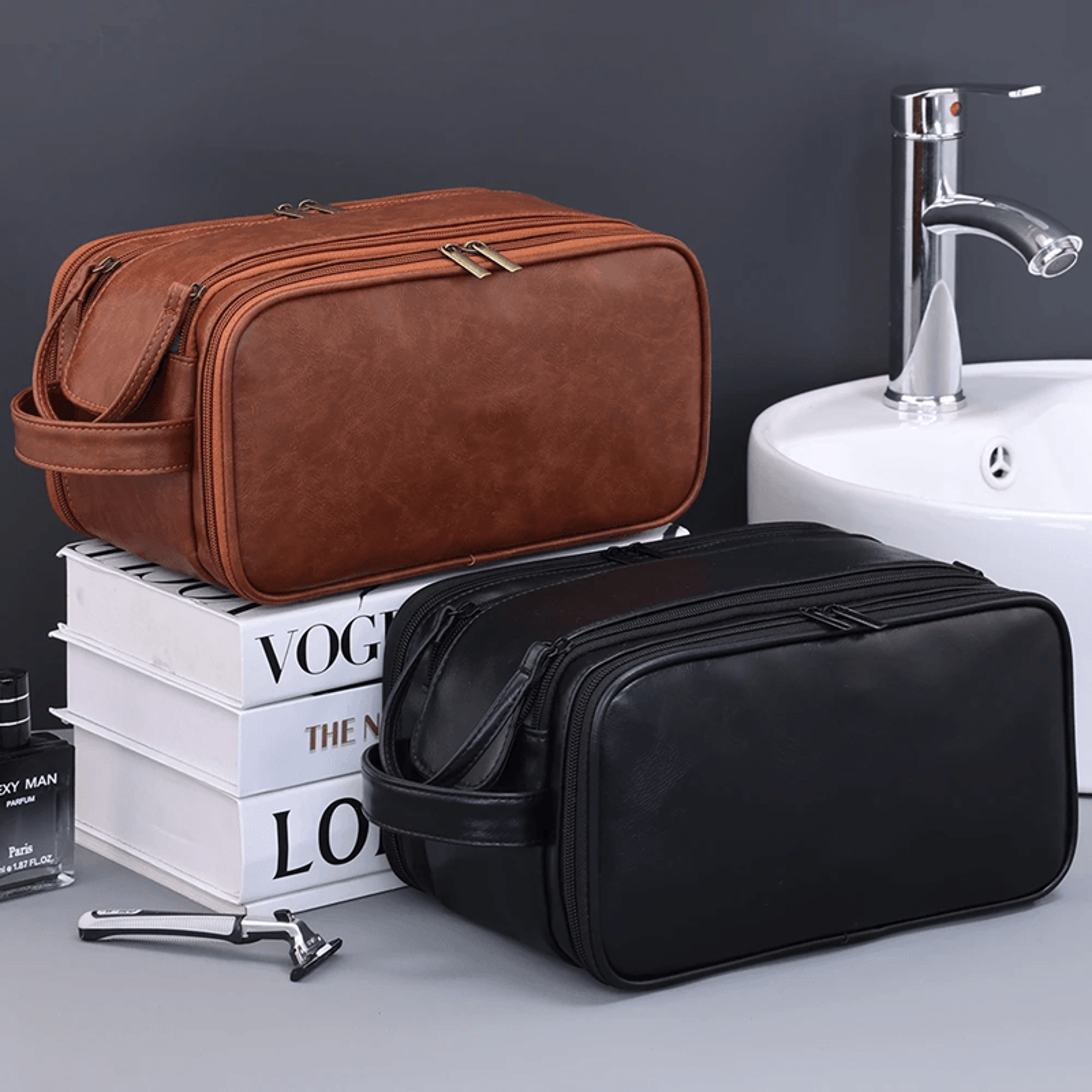 Waterproof PU Travel Hanging Toiletry Bag Multi Pocket Organizer For Women And Men 0