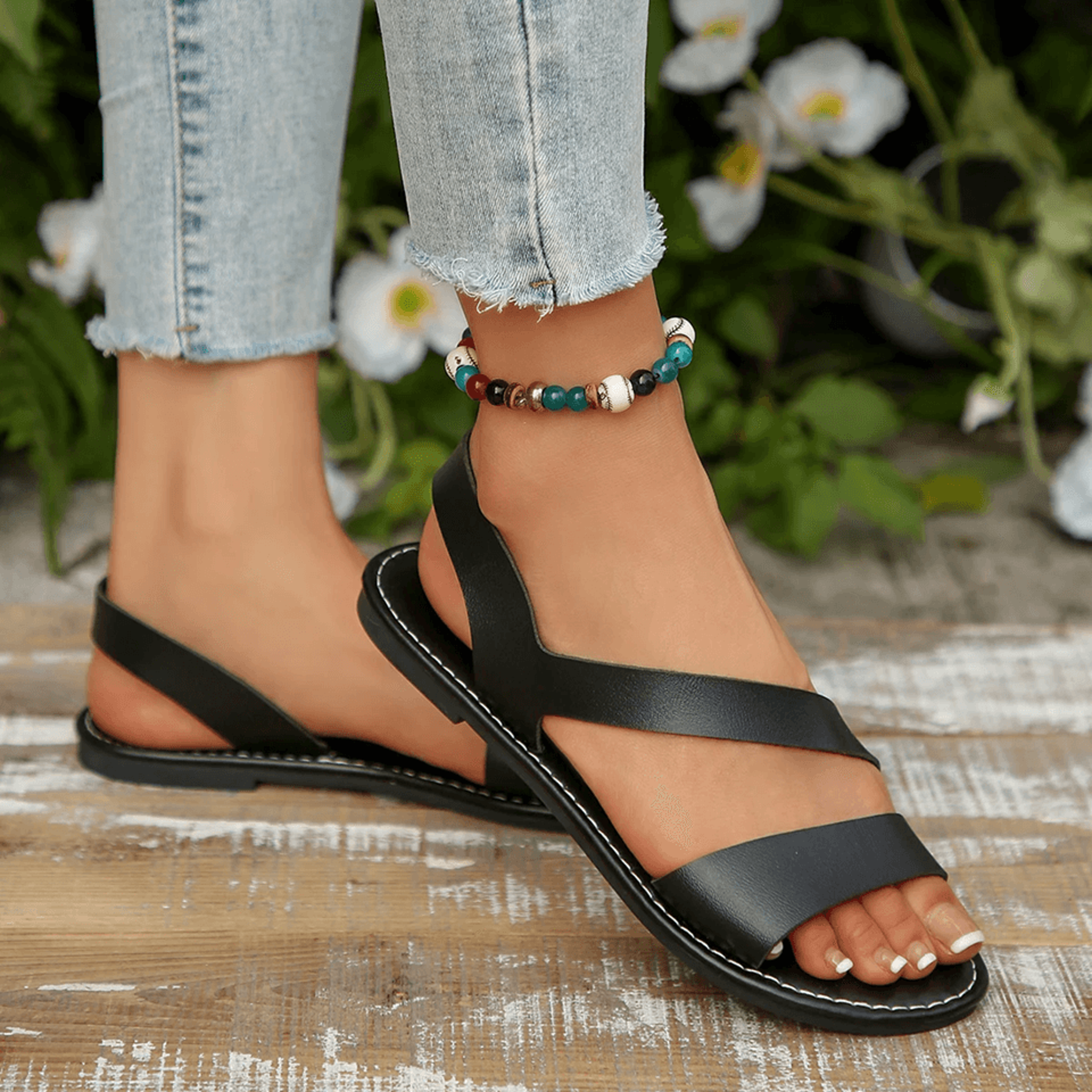 Comfort Step Womens Round Toe Flat Sandals For Summer Walking 0
