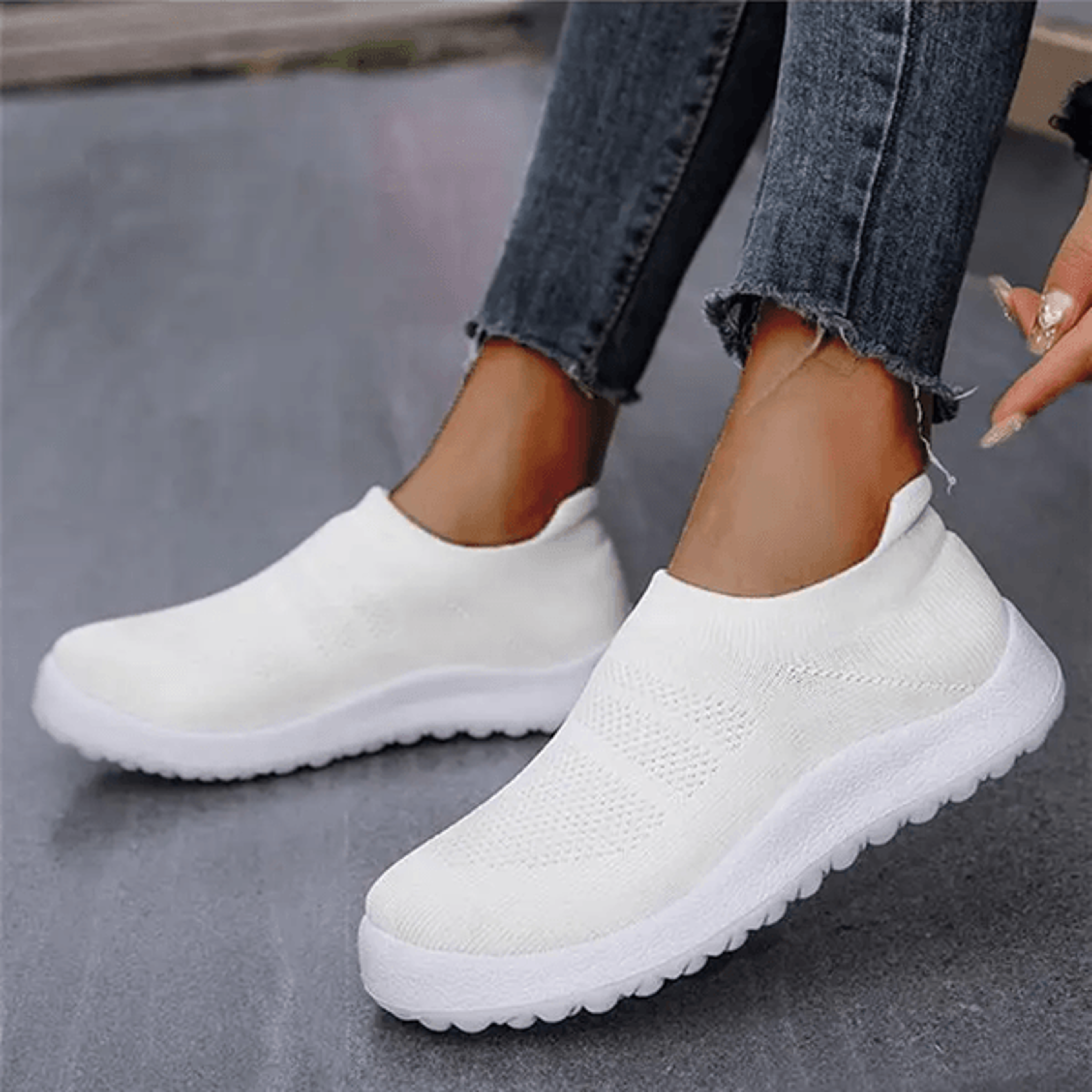 Women Slip On Sock Sneakers Breathable Lightweight Running Shoe 0