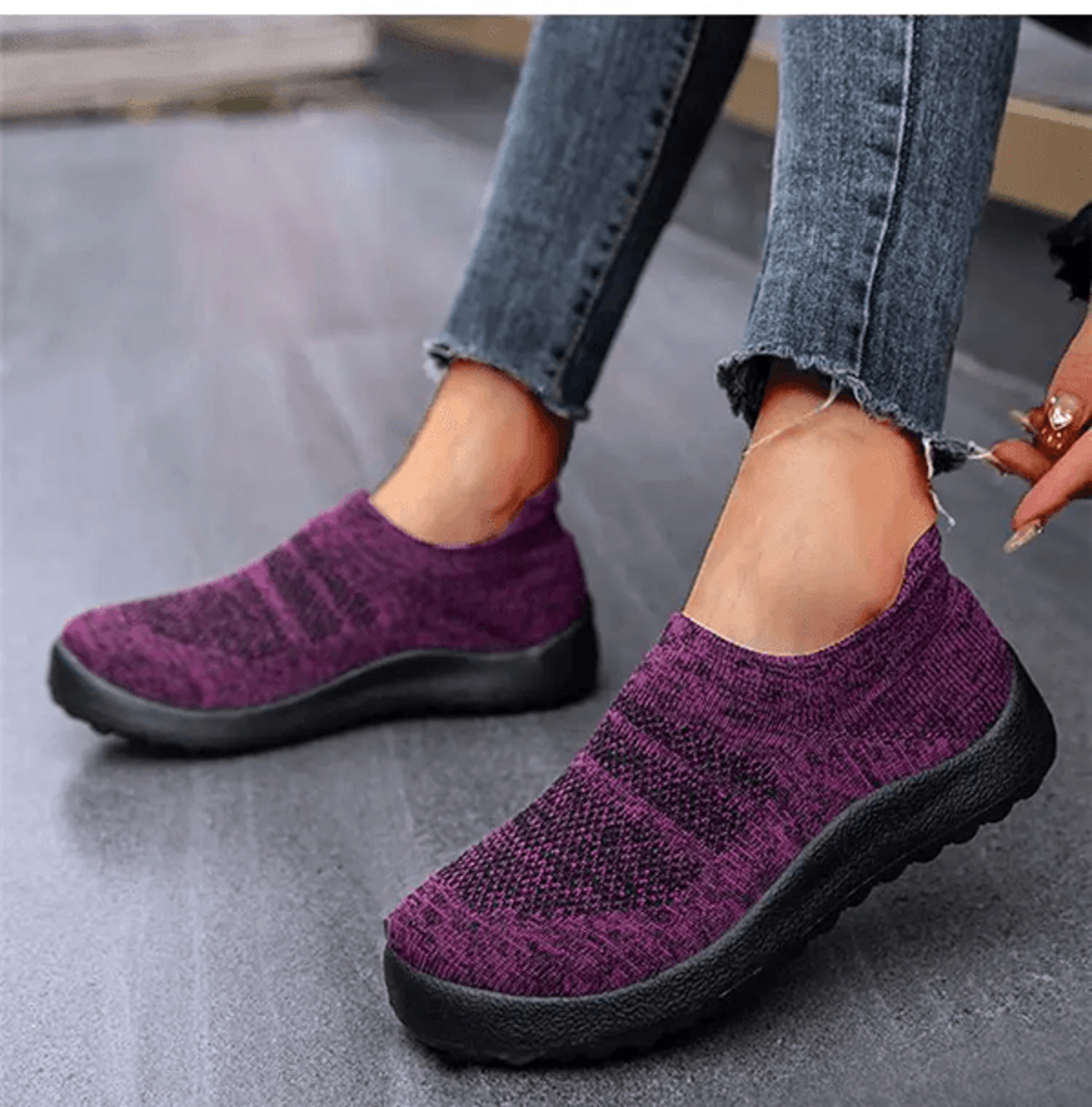 Women Slip On Sock Sneakers Breathable Lightweight Running Shoe 6