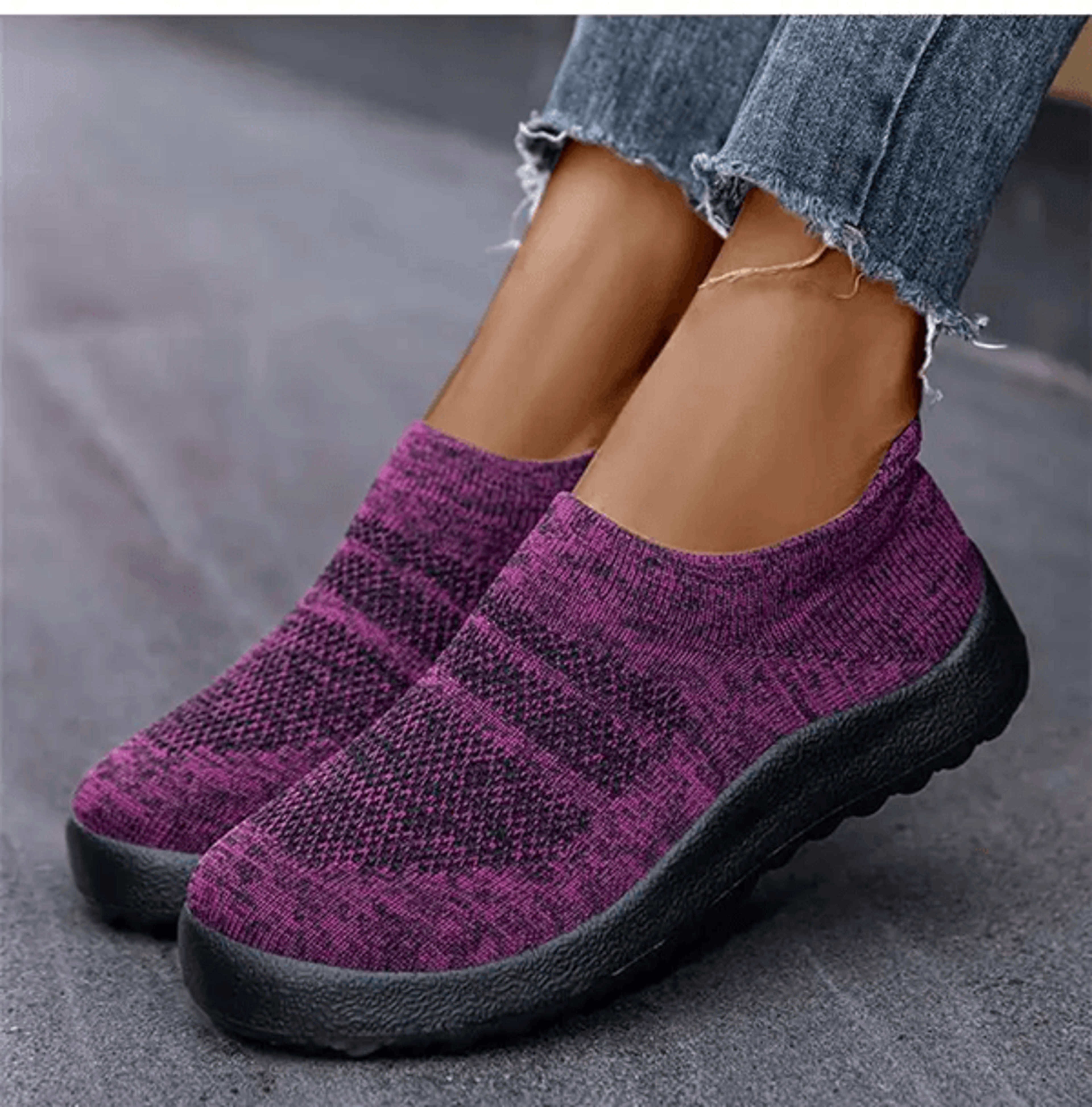 Women Slip On Sock Sneakers Breathable Lightweight Running Shoe 7