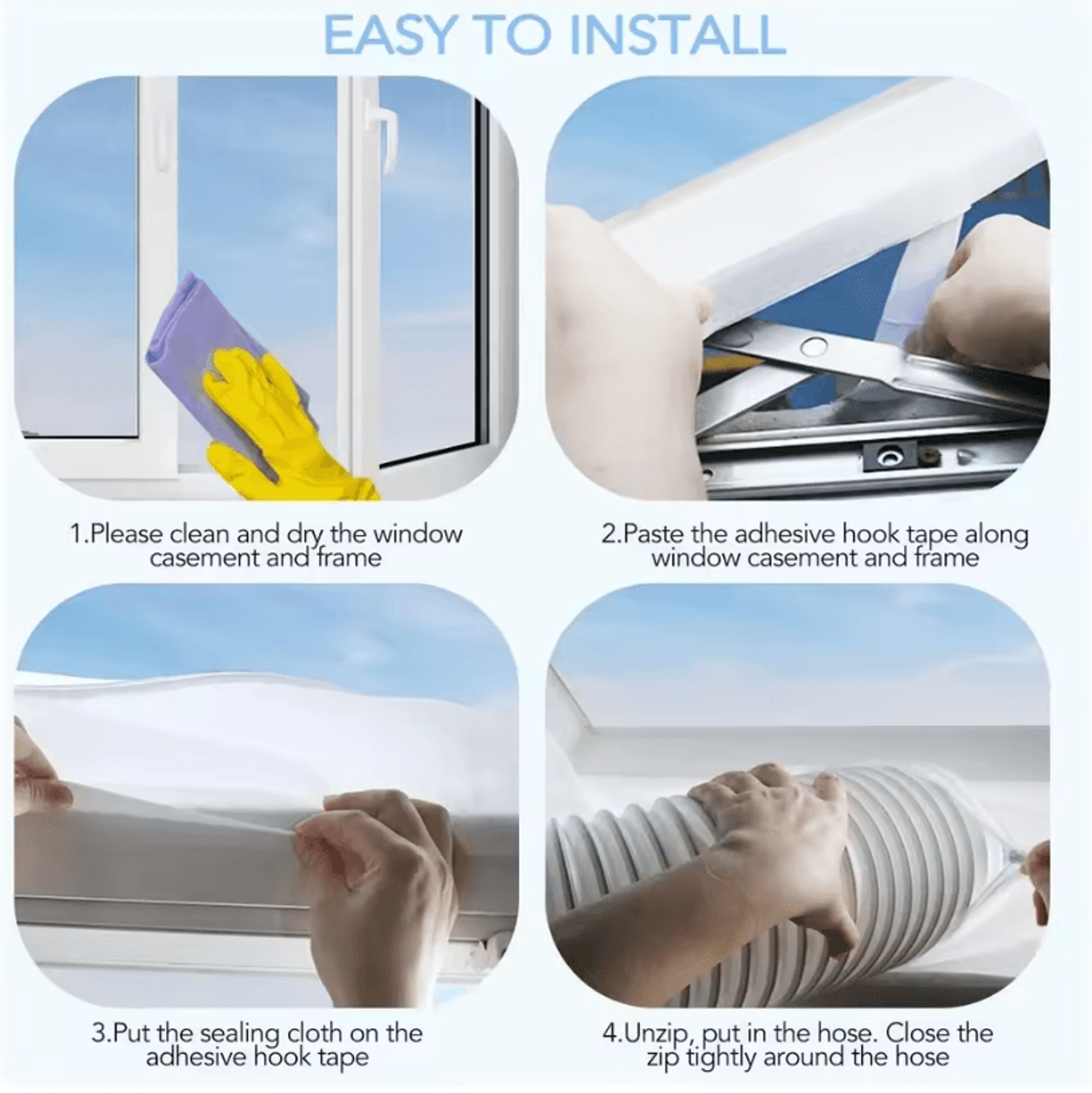 Portable AC Window Seal Kit For Casement Awning Windows 1