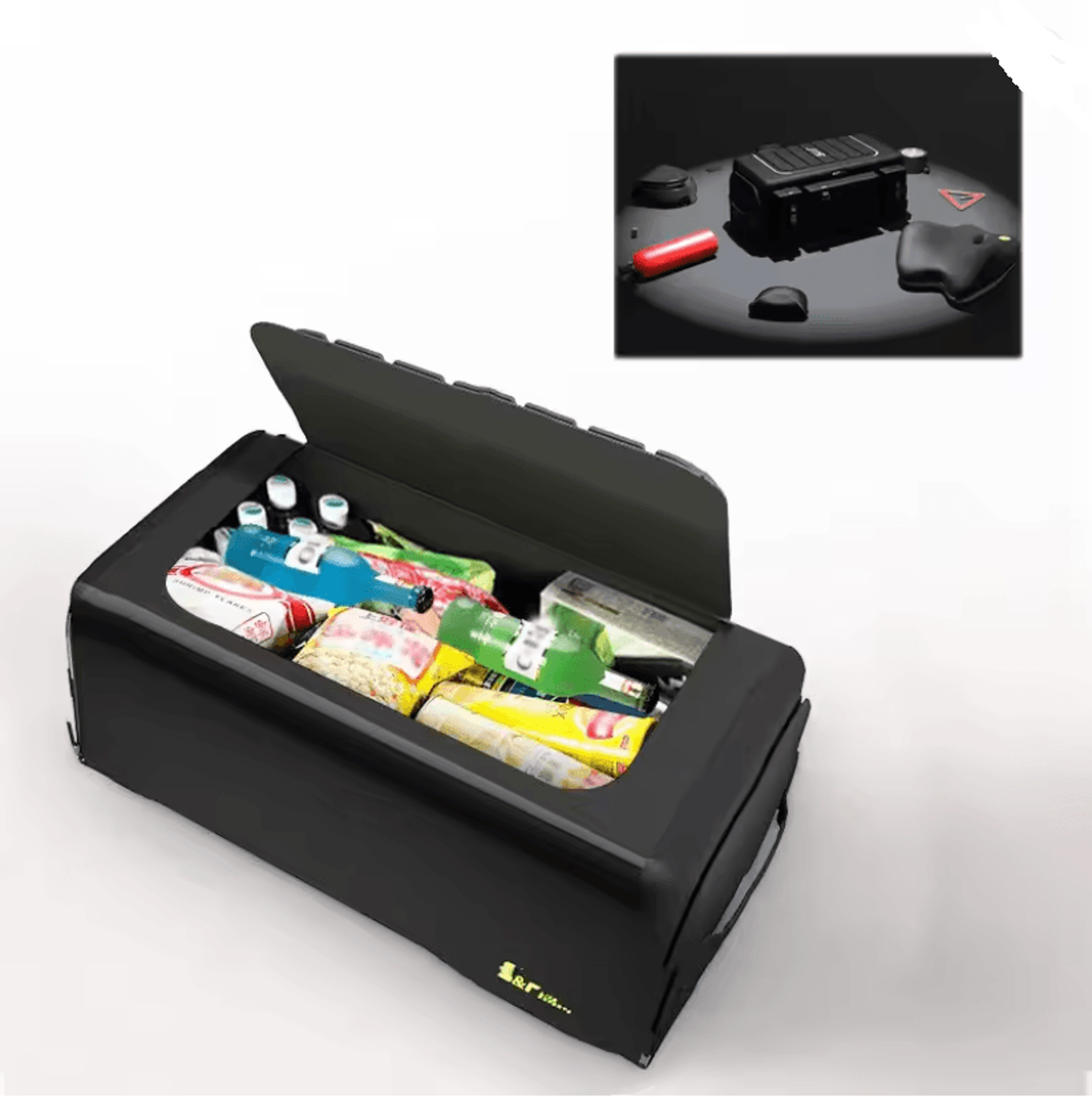 Large 70L Foldable Car Trunk Storage Box With Lid And Divider 2
