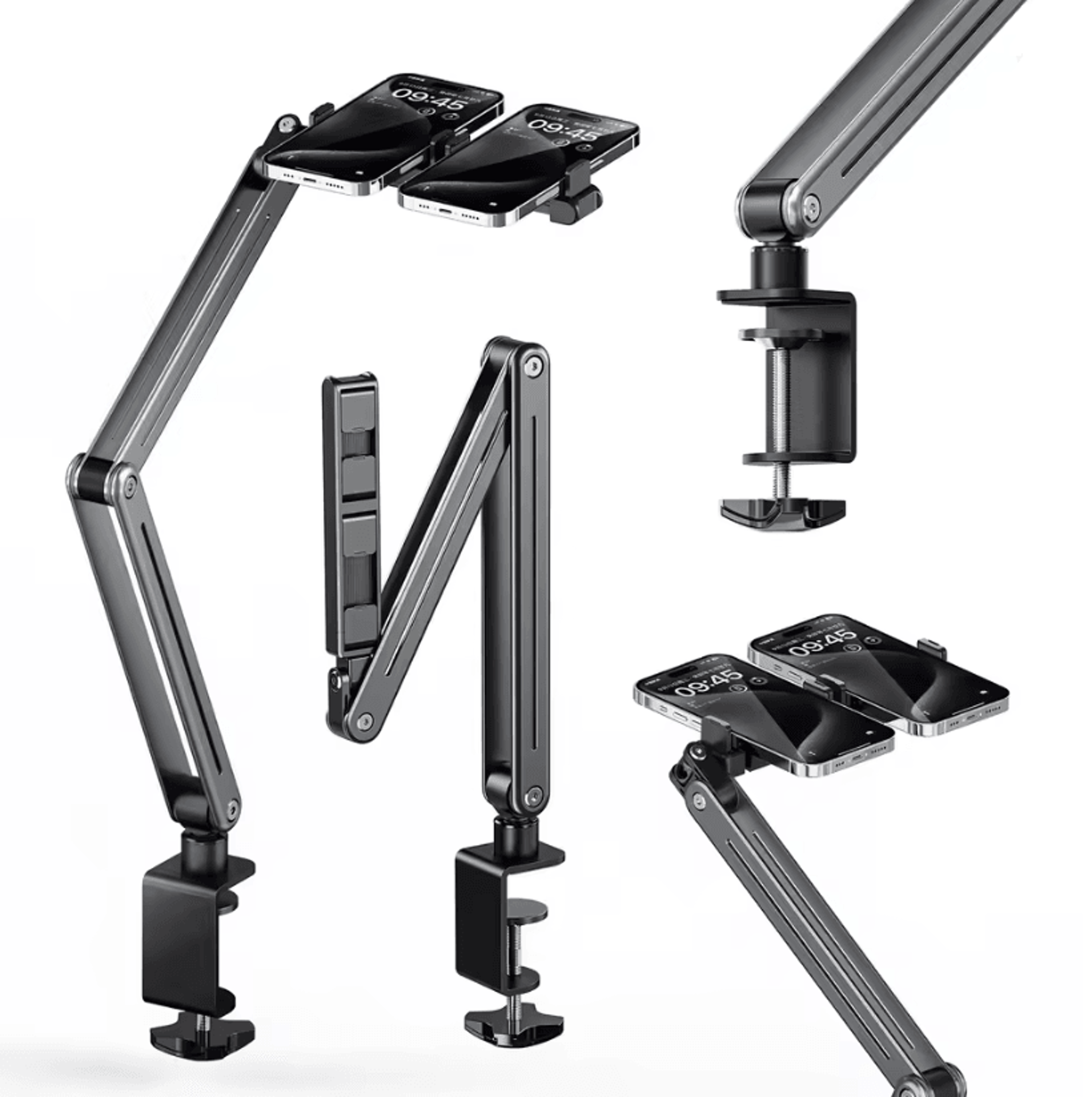 Aluminum Alloy Foldable Arm Mount Tablet Holder With 360 Rotation For Bed Or Desk 1