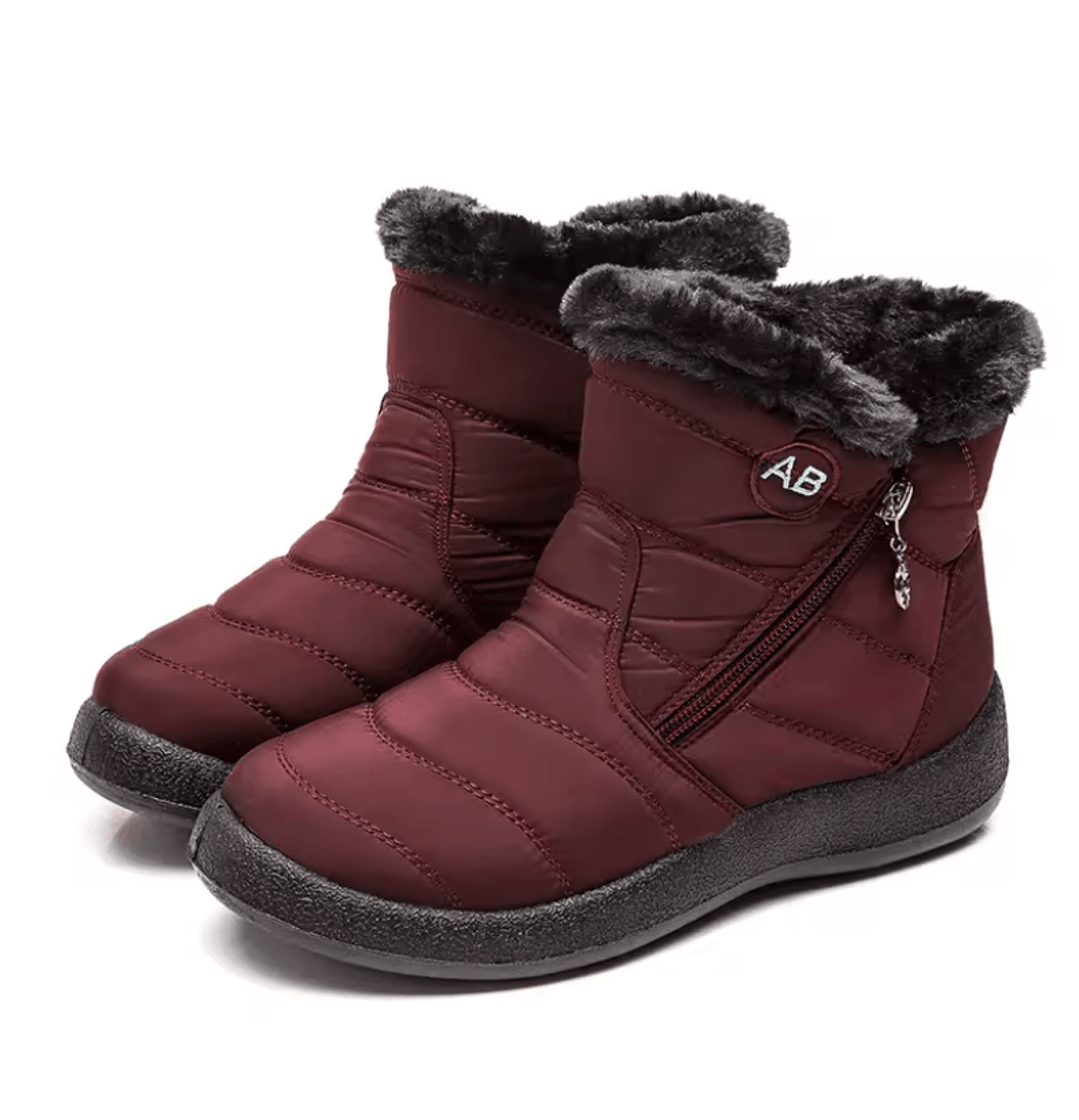 Waterproof Fur Lined Winter Boots For Women With Zipper Closure 0