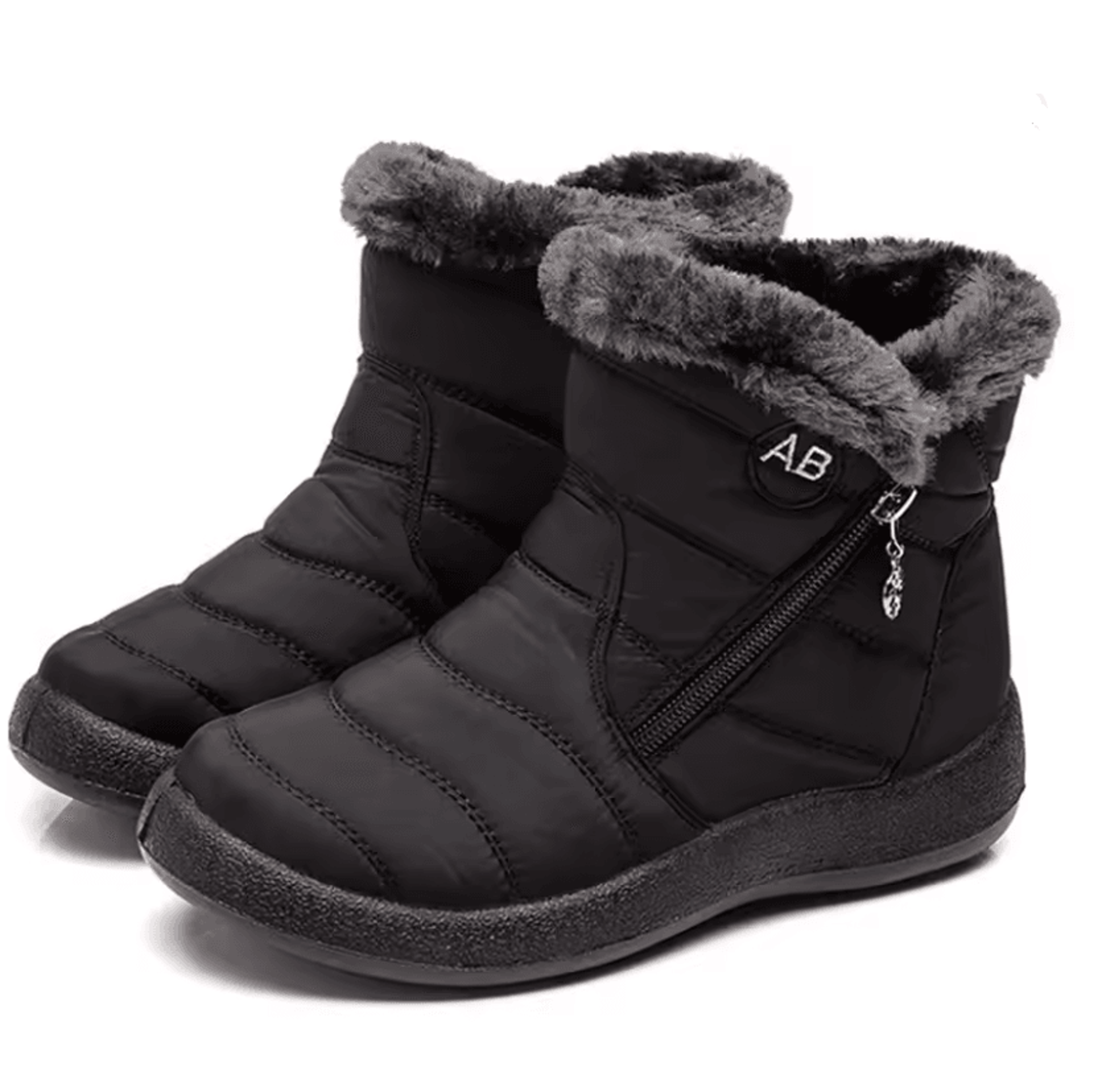 Waterproof Fur Lined Winter Boots For Women With Zipper Closure 1