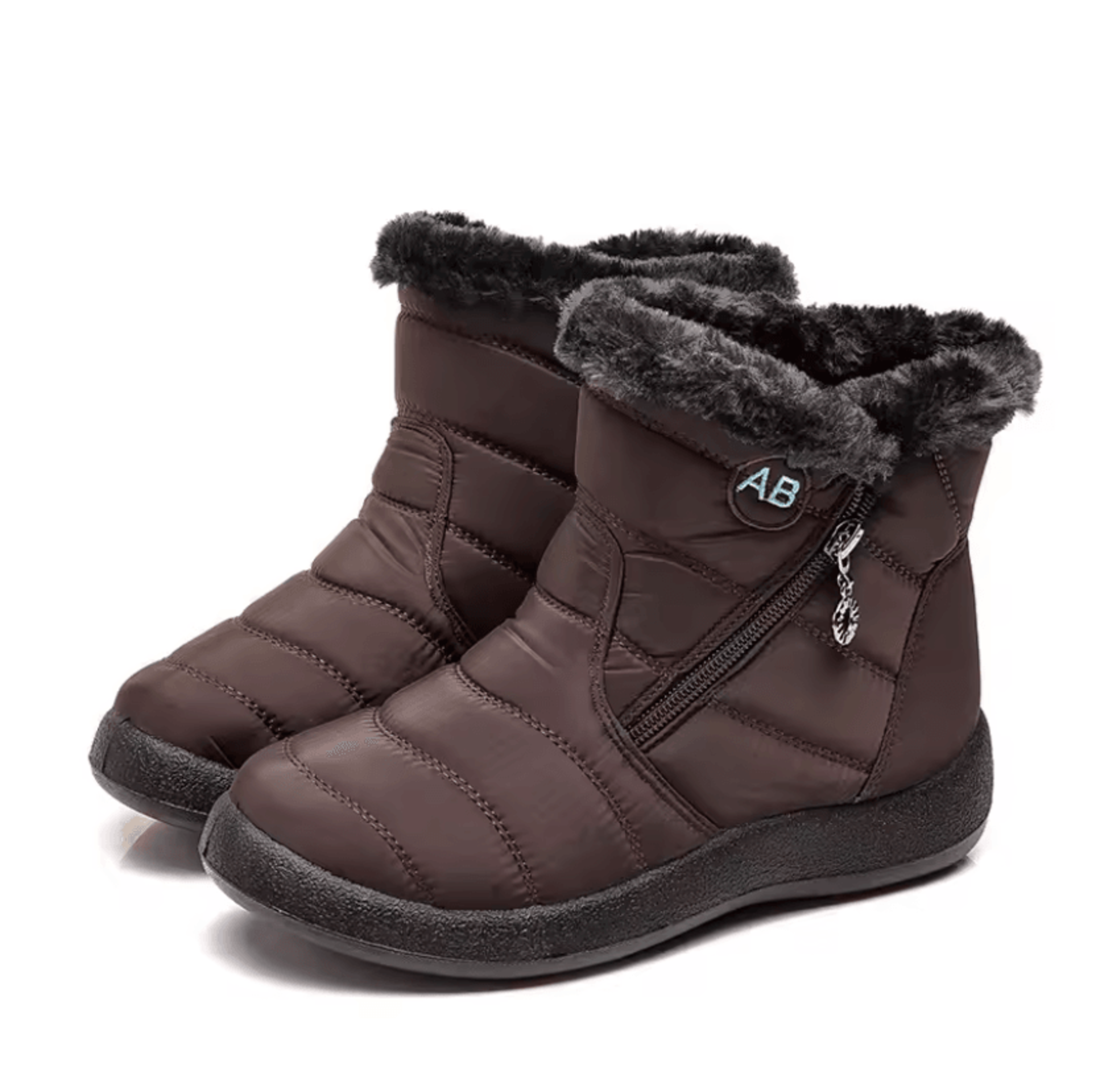 Waterproof Fur Lined Winter Boots For Women With Zipper Closure 3