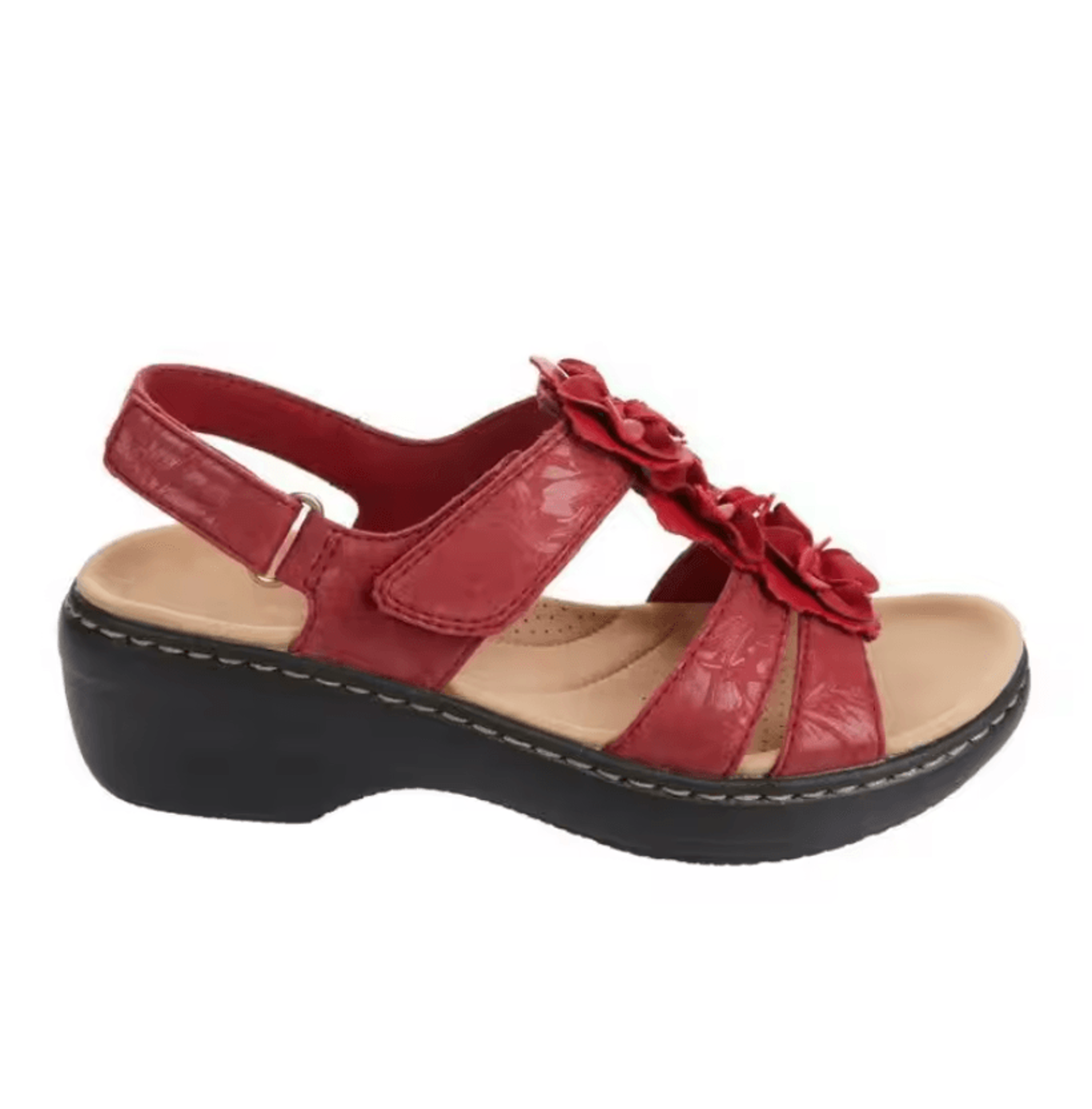 Retro Flower Wedge Platform Orthopedic Sandals Comfortable Peep Toe Shoes 5