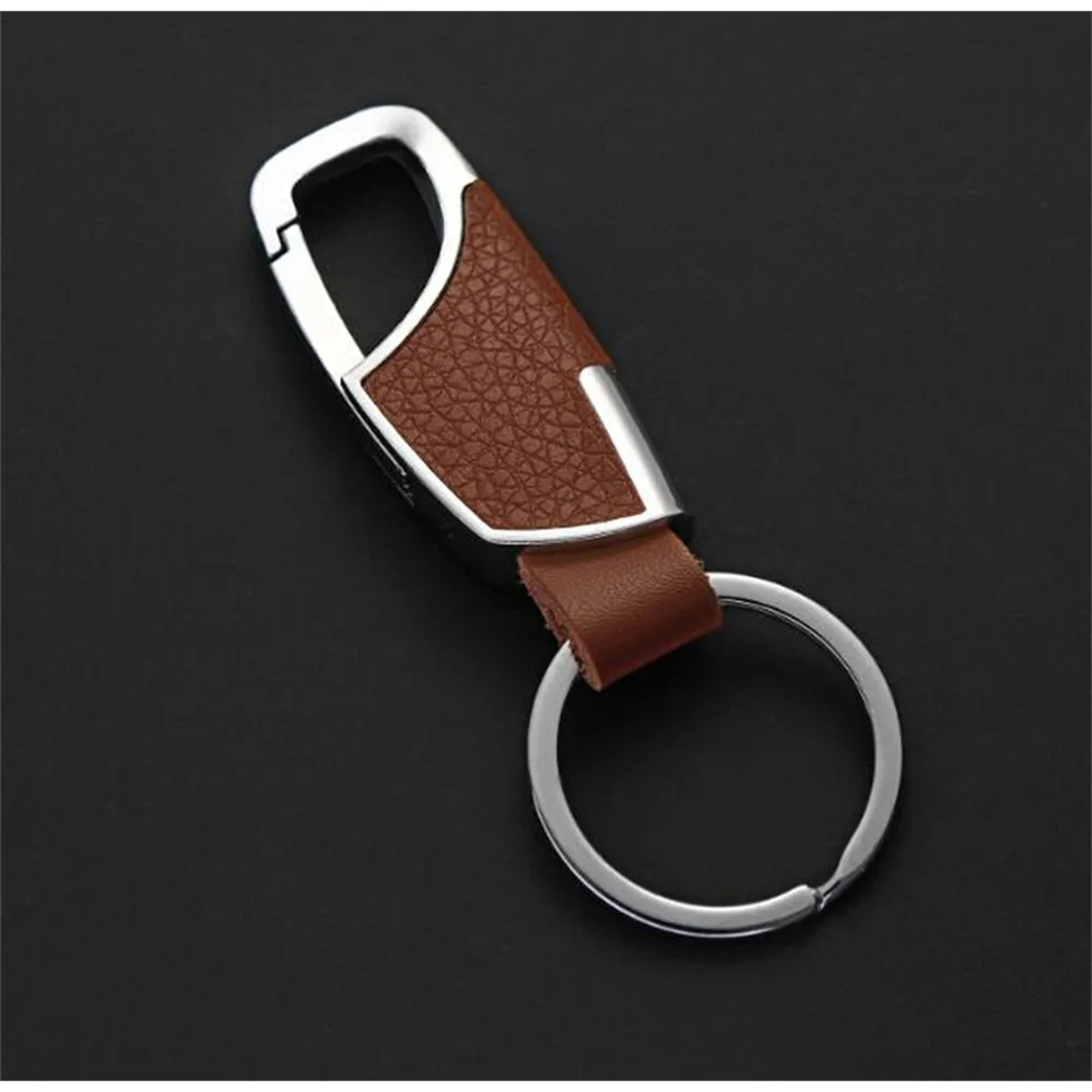Trendy Leather & Metal Keychain, Fashionable Key Ring for Men & Women, Creative Car Keychain – view 7