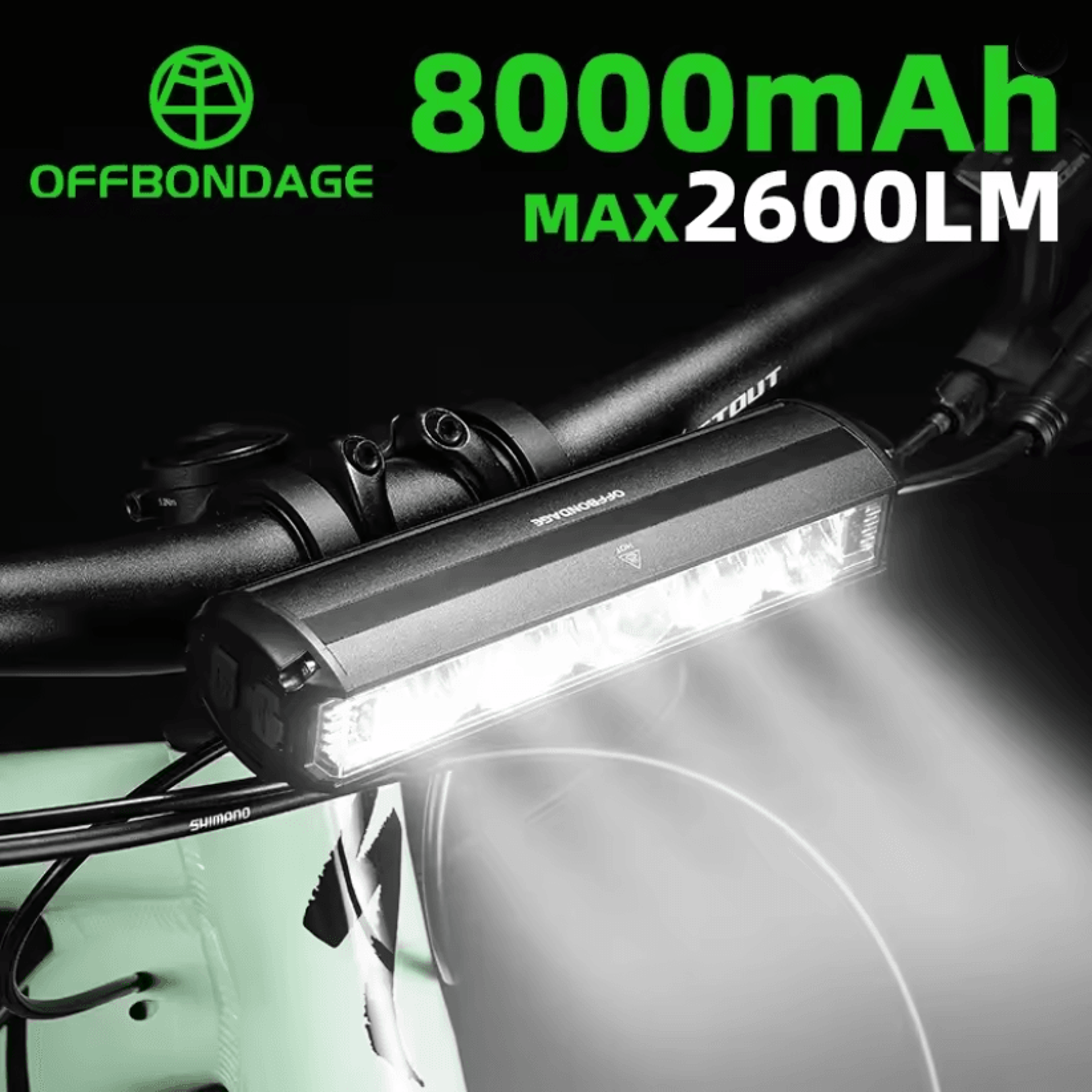 OFFBONDAGE Ultra Bright USB Rechargeable Bicycle Light Waterproof Front Bike Lamp 0