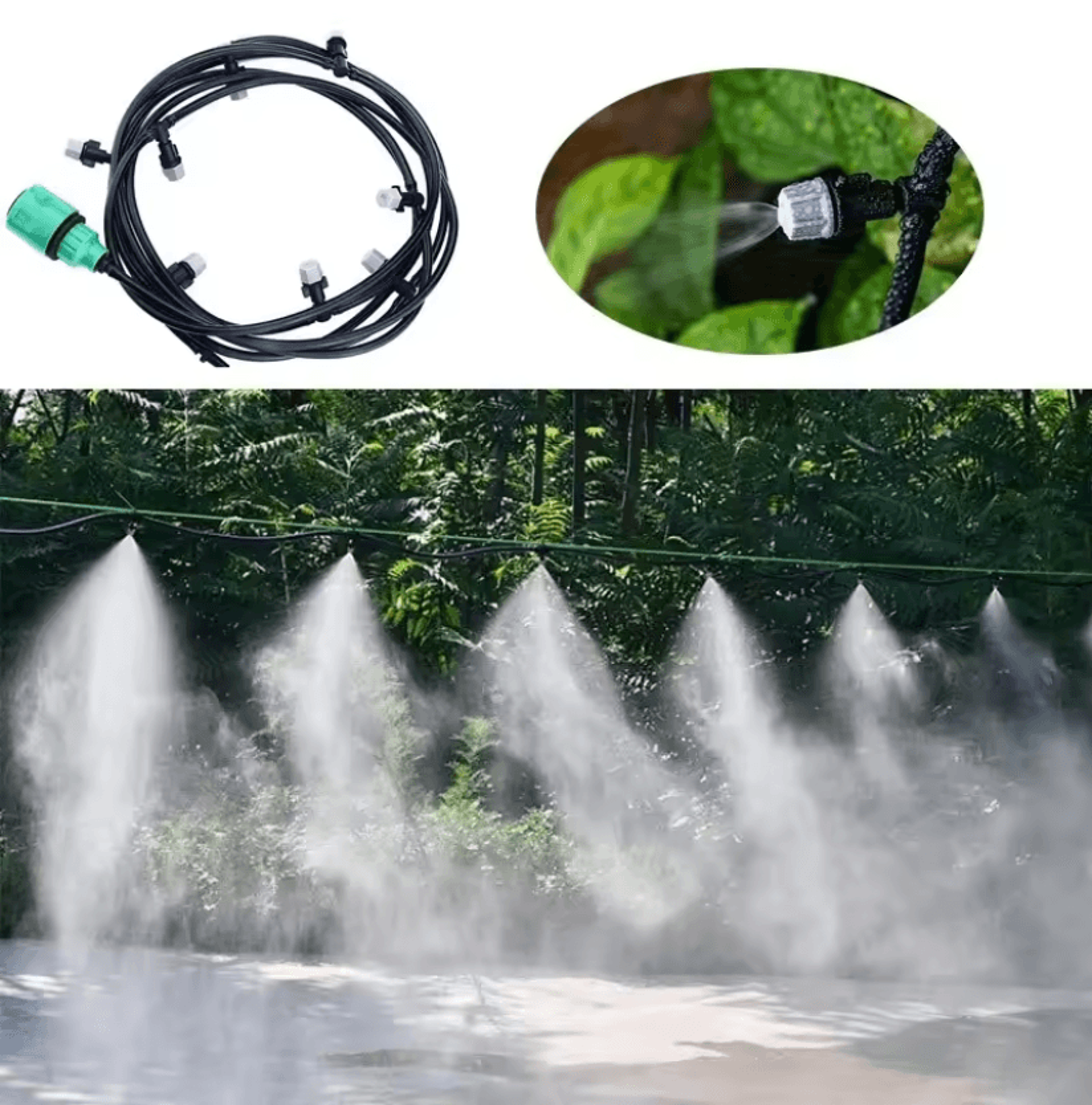 10m Misting Irrigation System Garden Cooling Mist Fogging Nozzle Kit 0