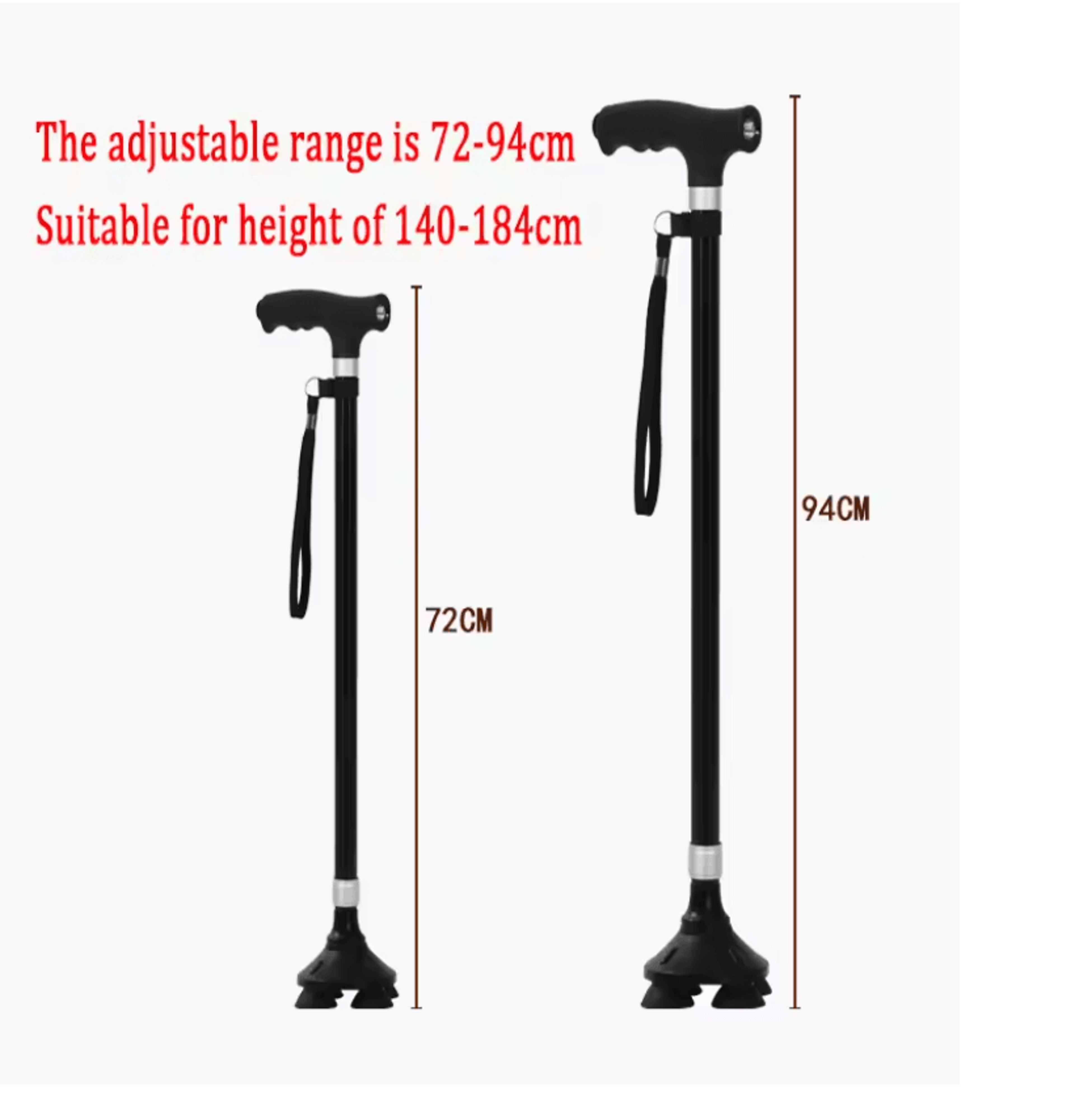 SureStep Retractable Aluminum Walking Cane With LED Light And Non Slip Base 2