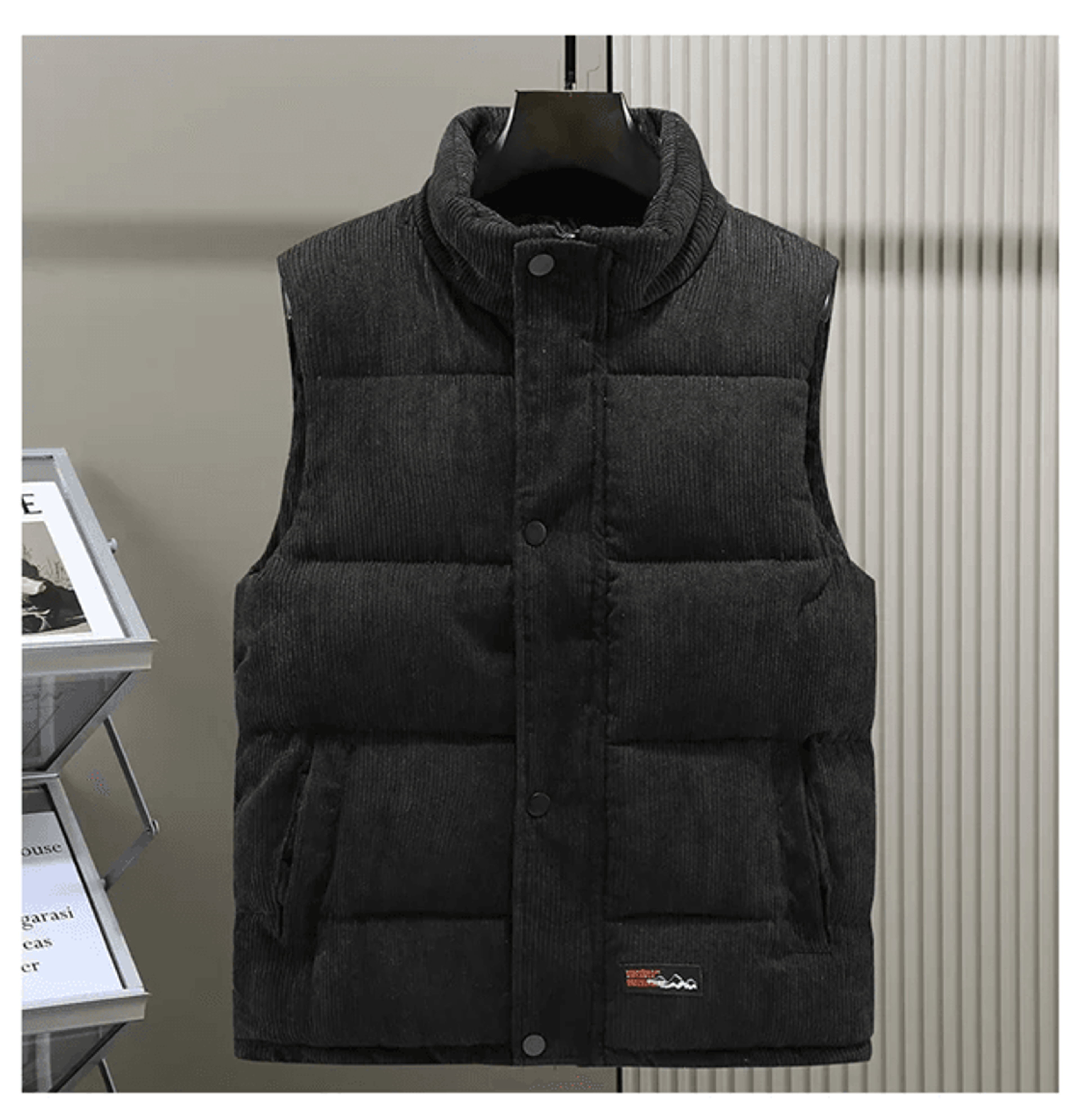 Mens Corduroy Padded Vest Winter Warm Sleeveless Jacket For Outdoor And Casual Wear 0