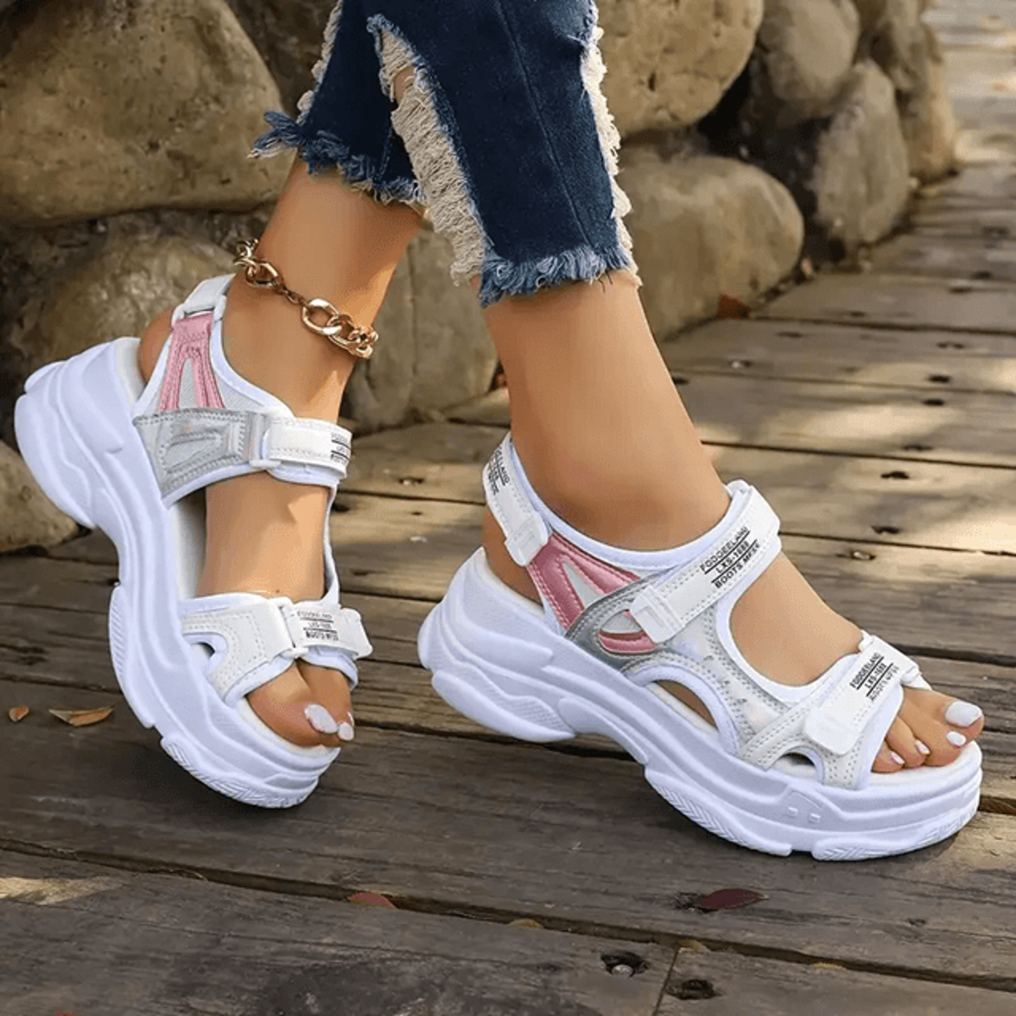 Thick Sole Height Enhancing Non Slip Sandals For Women Comfortable Beach And Sport 2