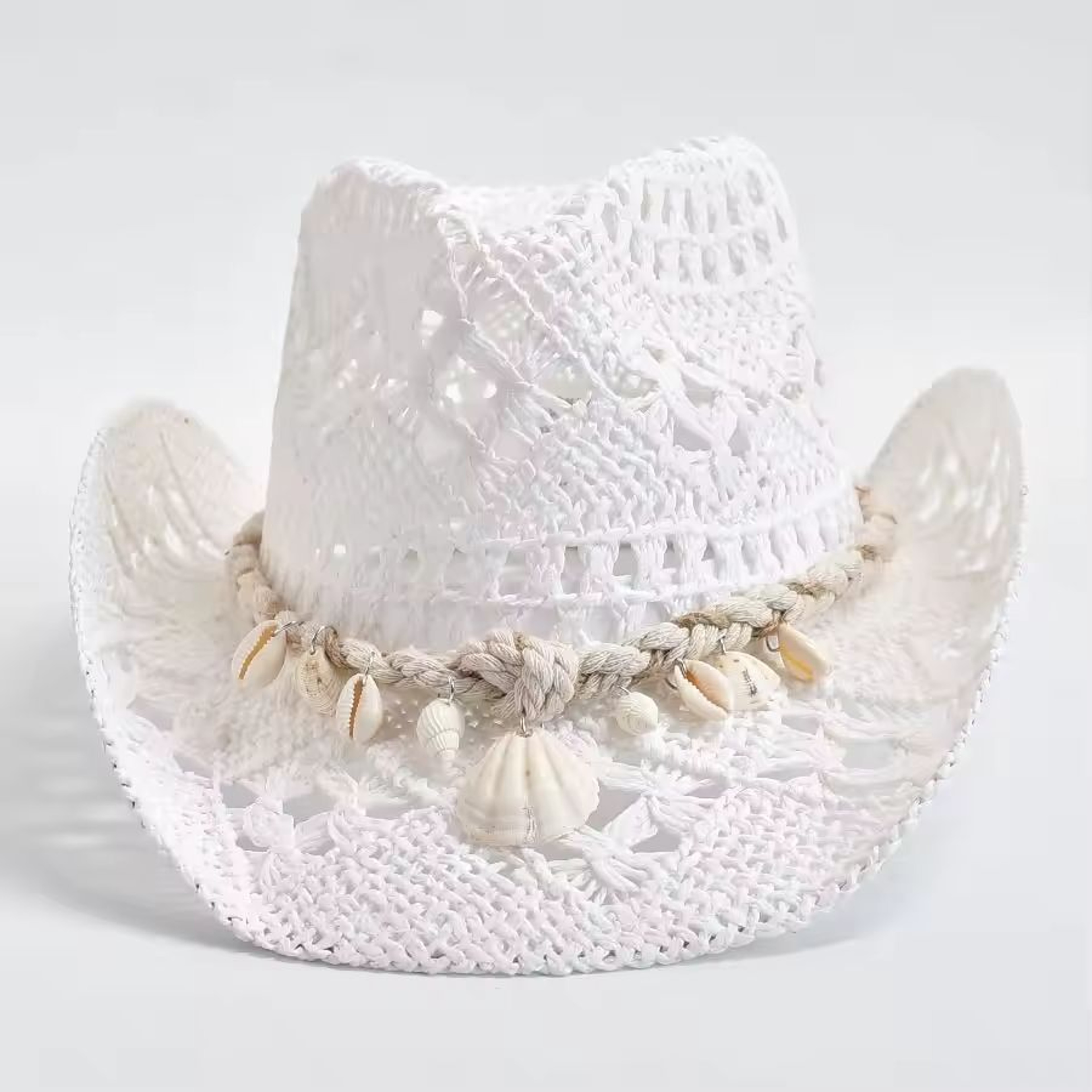 Summer Shell Accent Straw Beach Hat For Women 1