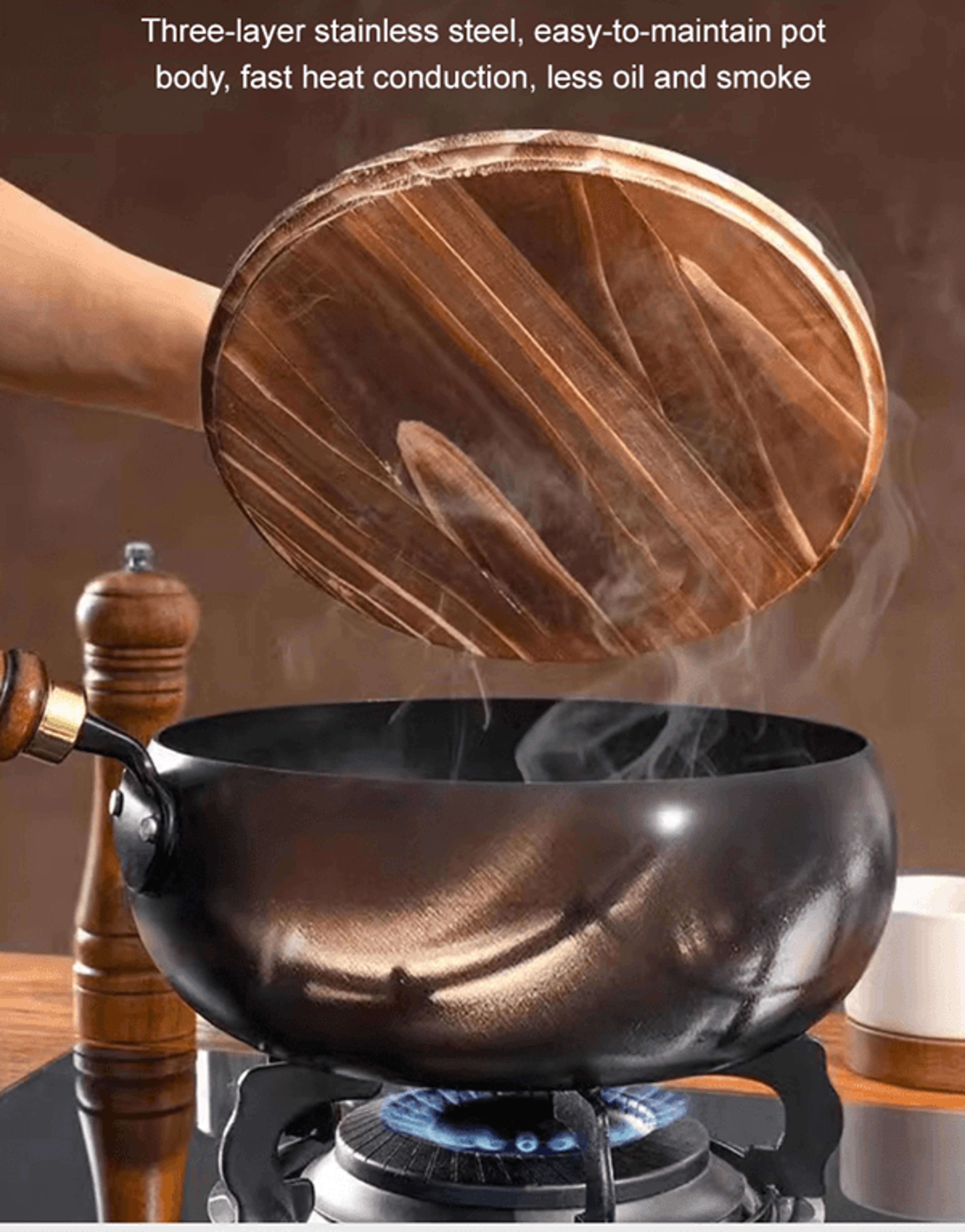 Big Belly Cast Iron Deep Pan With Lid Uncoated Iron Pan 1