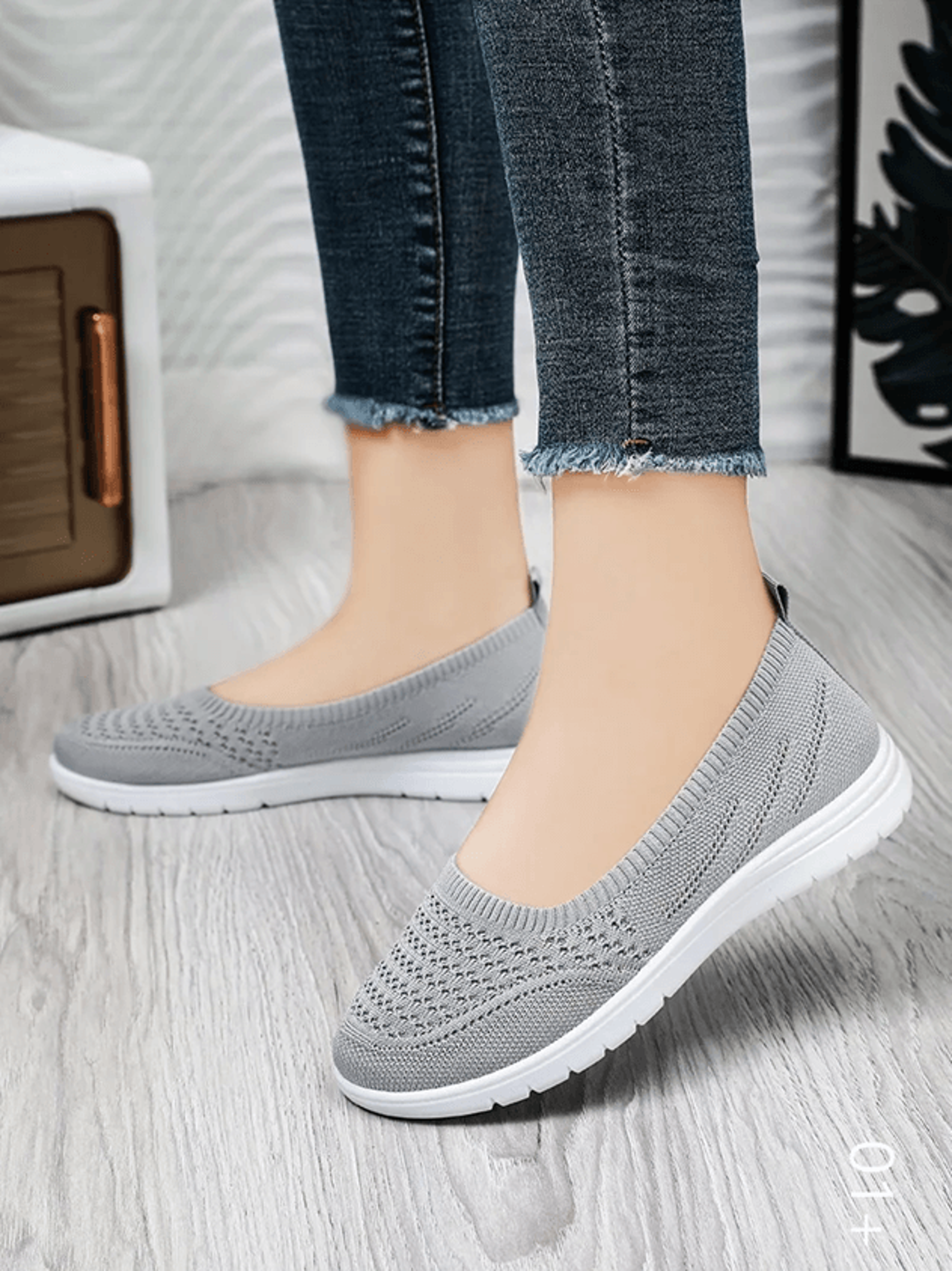 Womens Slip On Mesh Casual Shoes Lightweight Non Slip Walking Flats 0