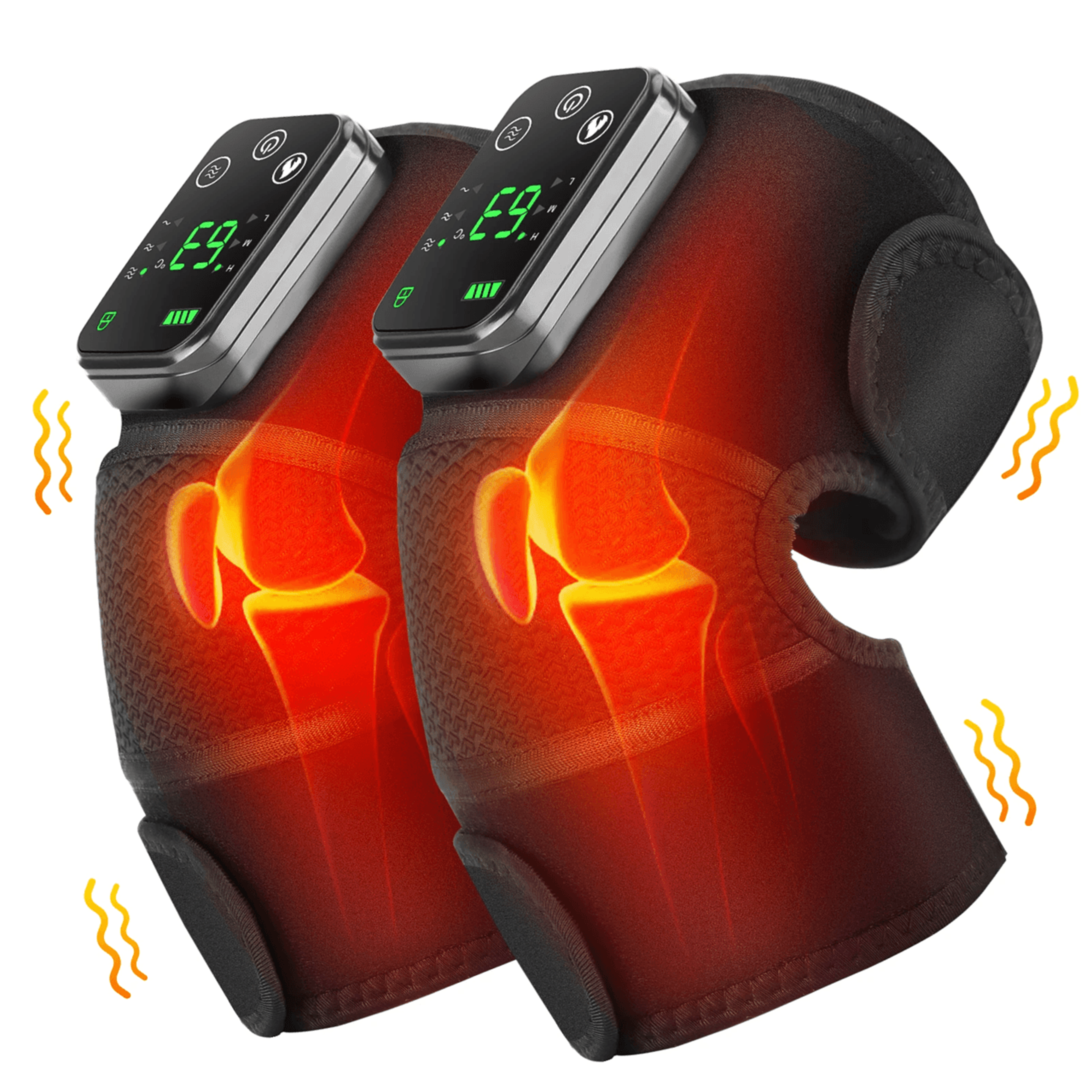 Heated Vibration Knee And Joint Massager With Hot Compress Pain Relief 0