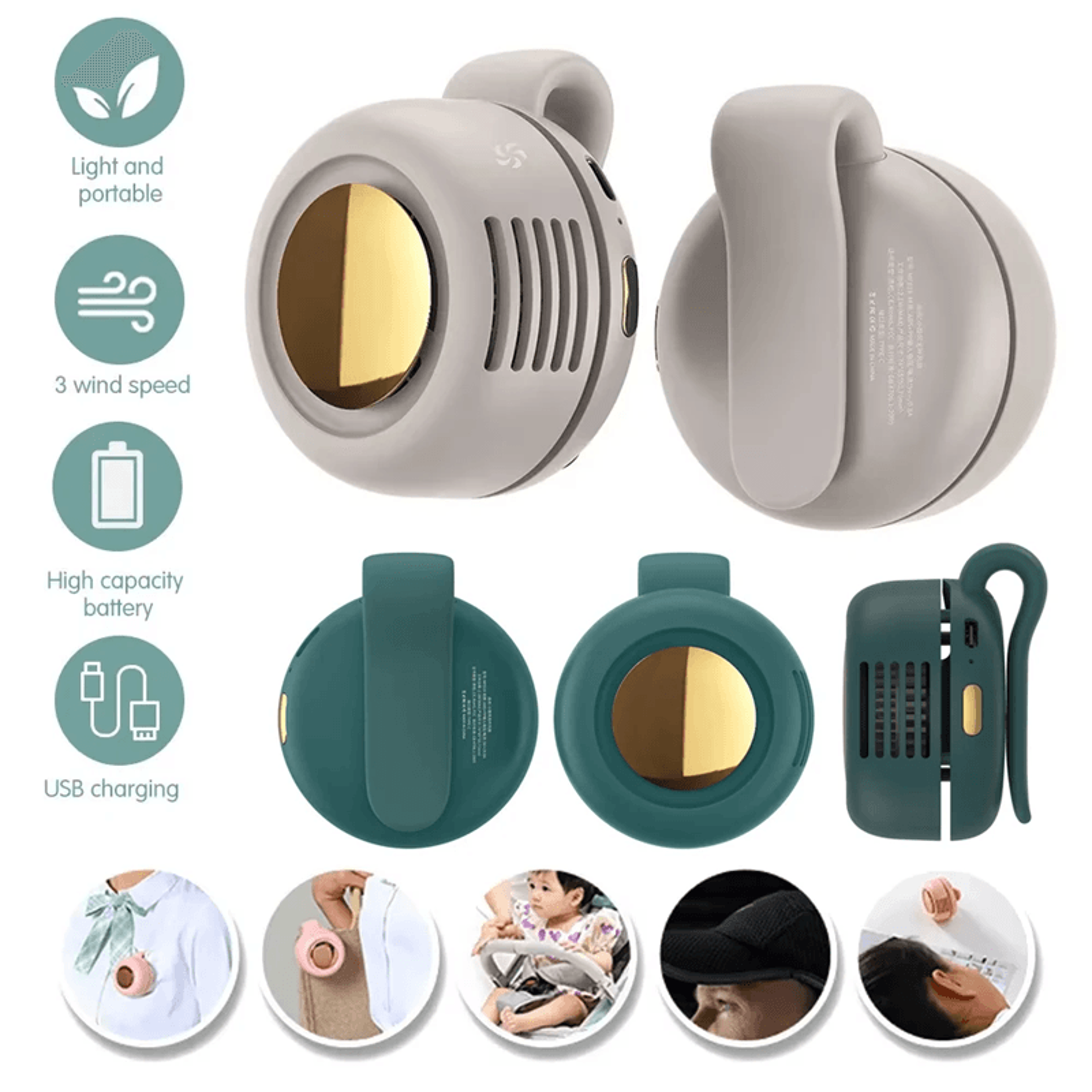Portable Bladeless Fan Mini Rechargeable Handheld And Waist Clip Cooling Fan 0