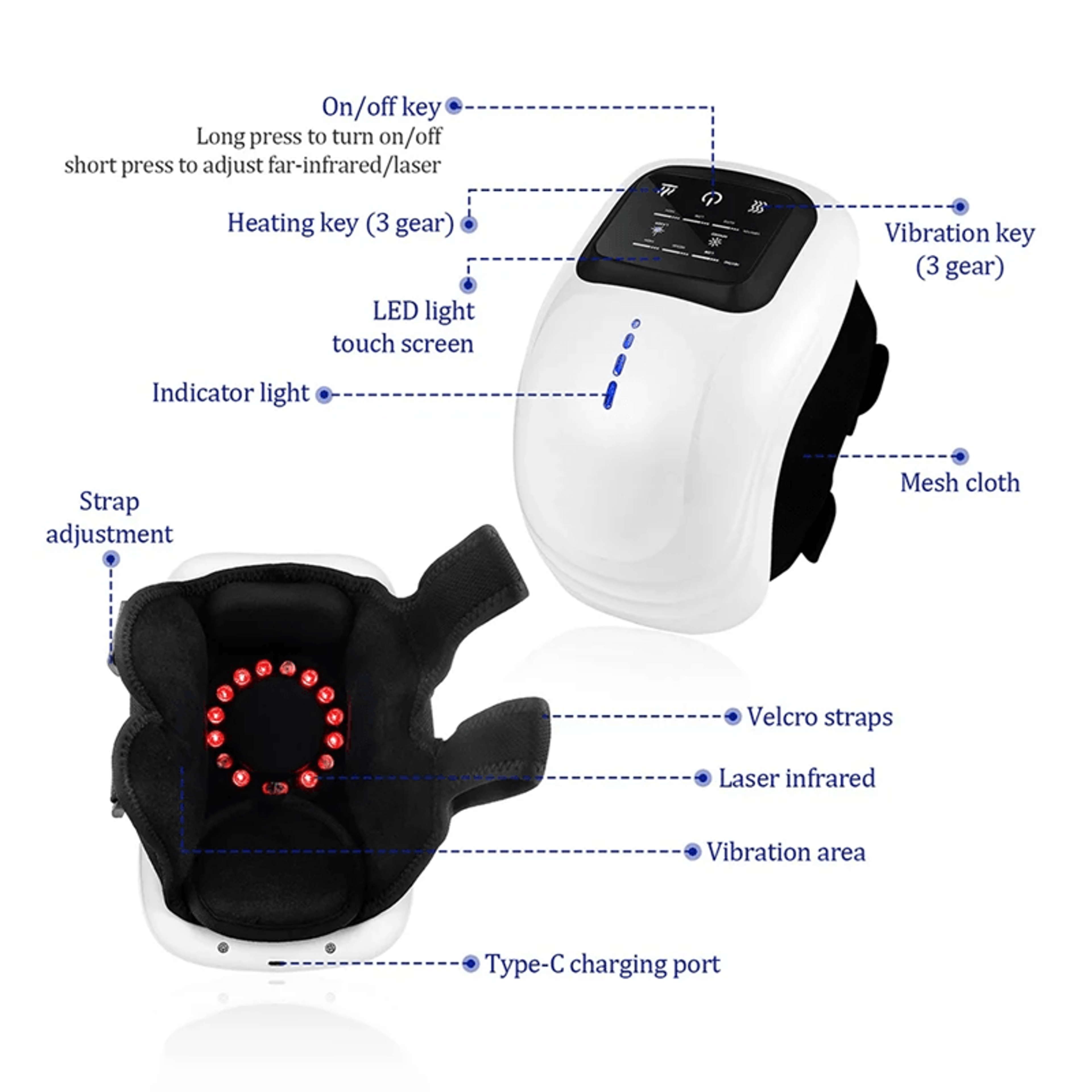 Smart Knee Massager With Vibration And Air Pressure Therapy For Knee Shoulder And Elbow Relief 1