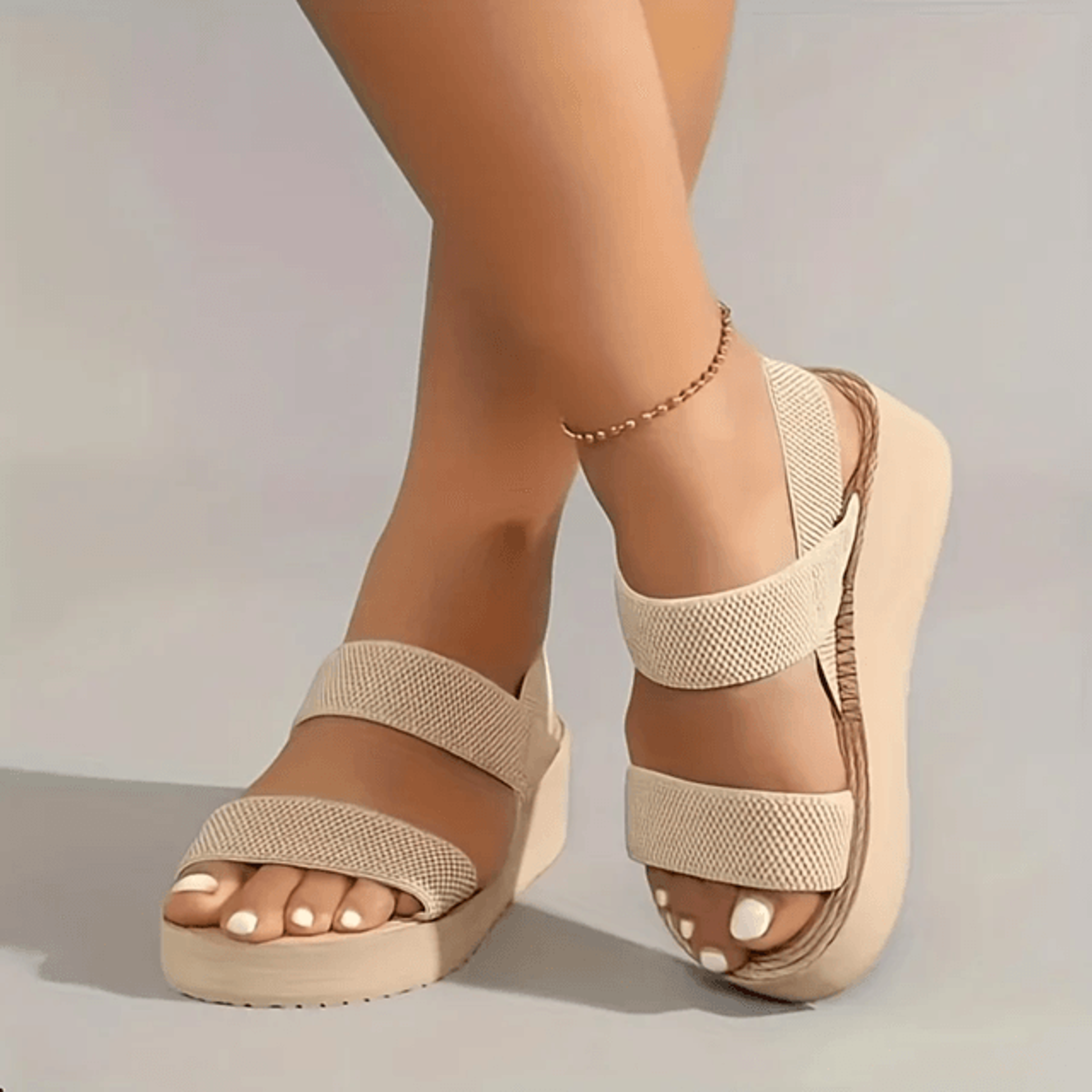 Elevate Womens Wedge Platform Sandals With Ankle Strap 1