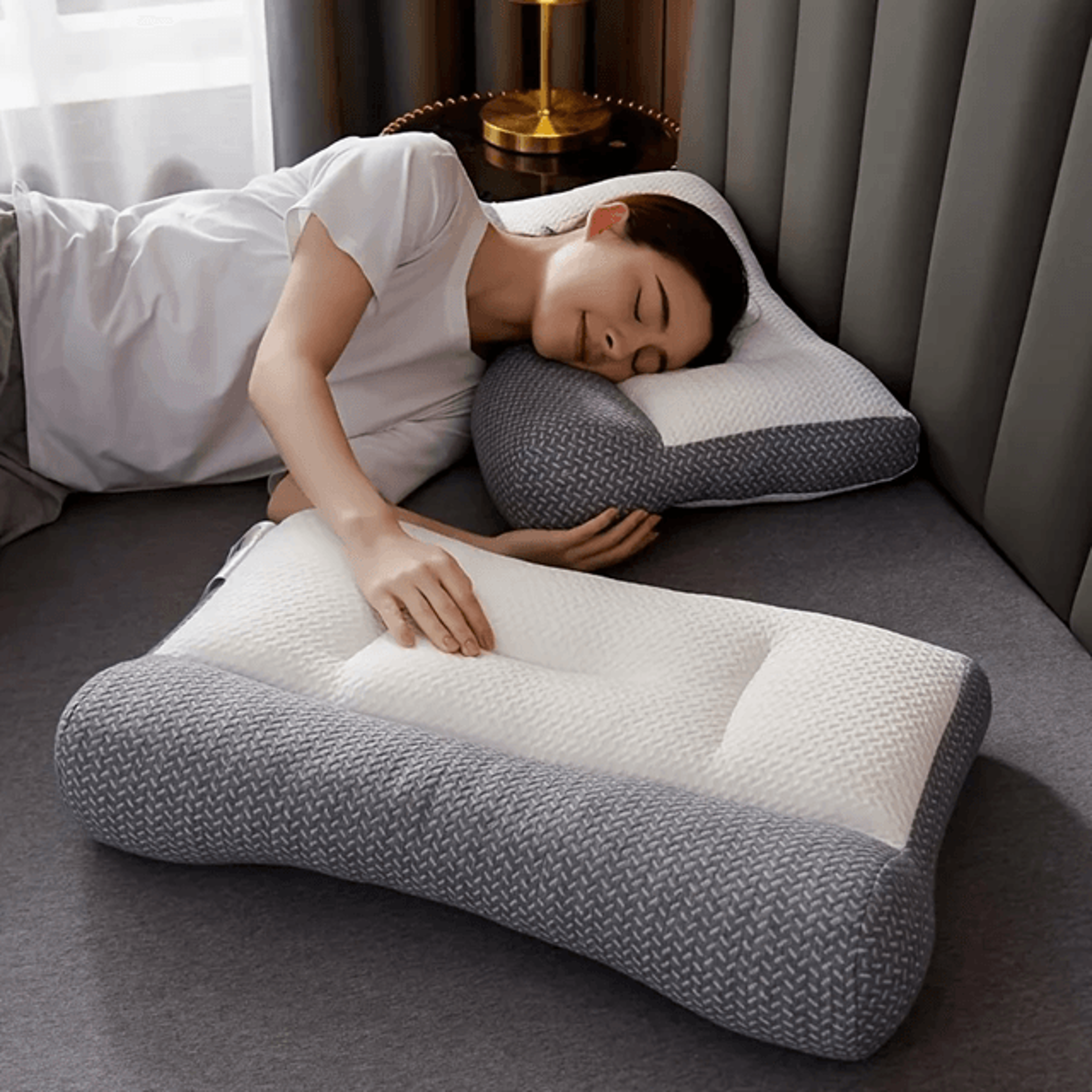 Breathable Knitted Neck Support Pillow For All Season Comfort And Better Sleep 0