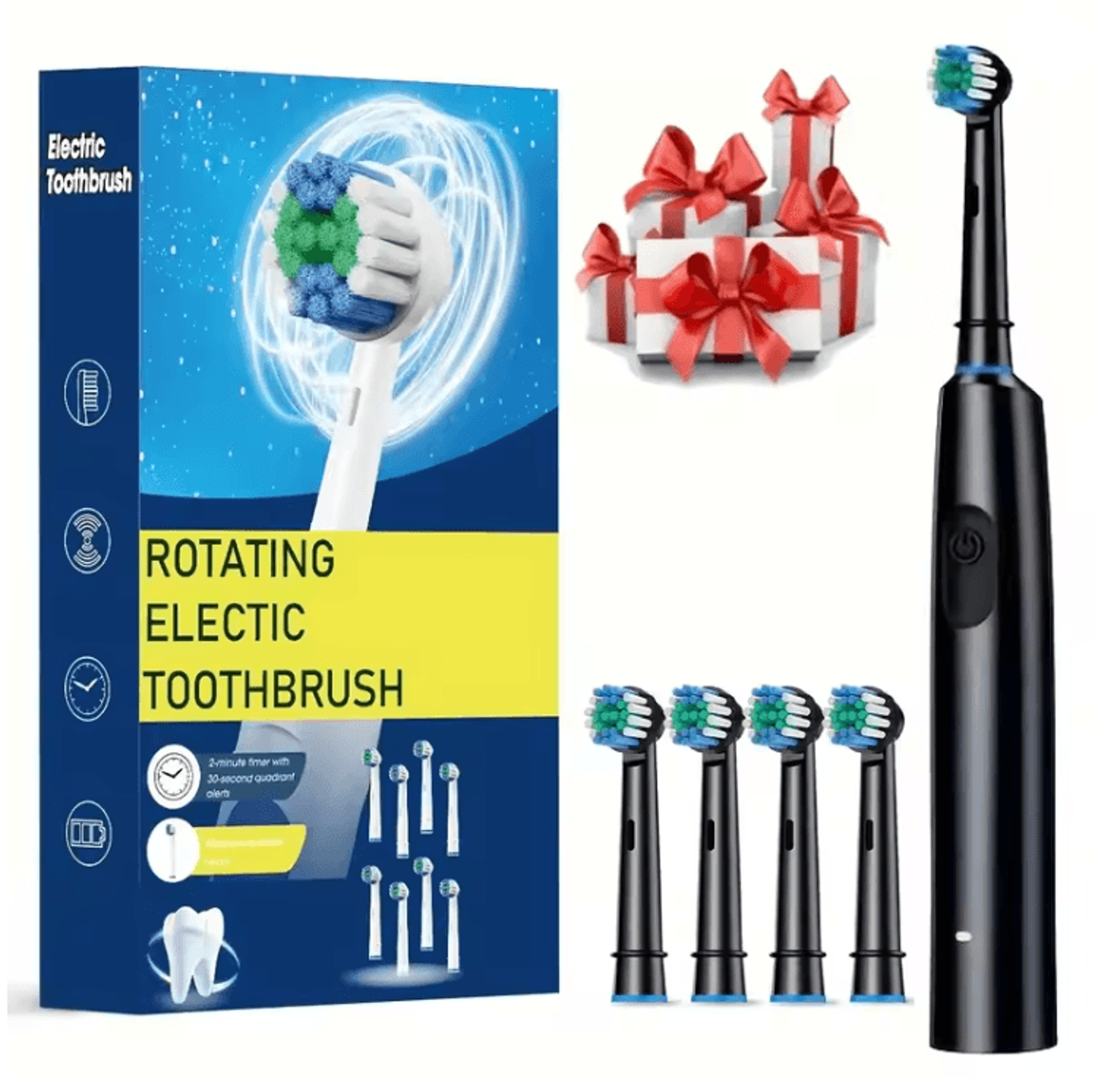 Rechargeable Rotary Electric Toothbrush For Adults With 8 Soft Brush Heads 6