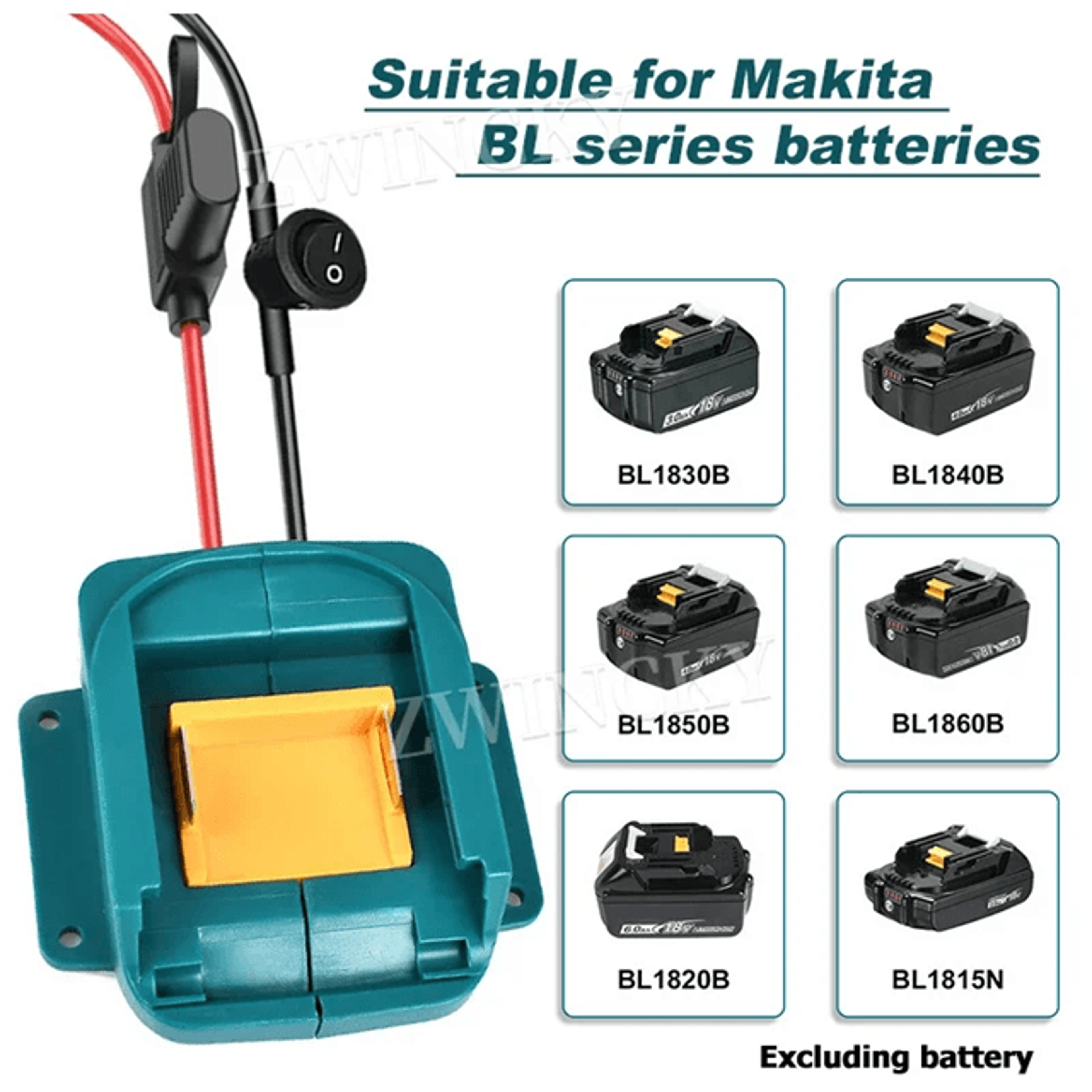 Car Jump Starter Booster Cable Kit For Makita 18V Battery With Fuse And Switch 1