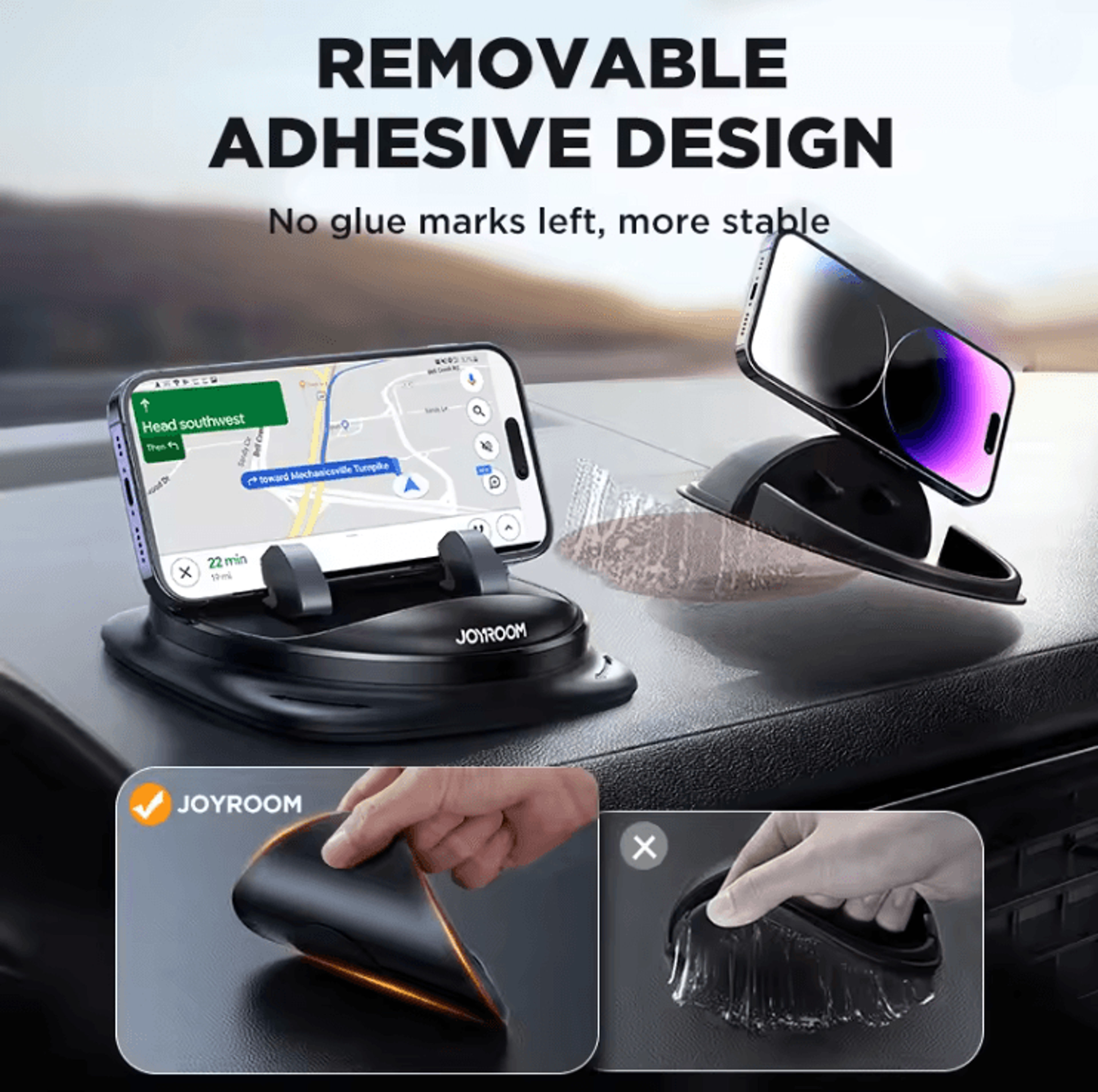 Joyroom Universal Dashboard Car Phone Holder With Anti Slip Silicone Pad 1