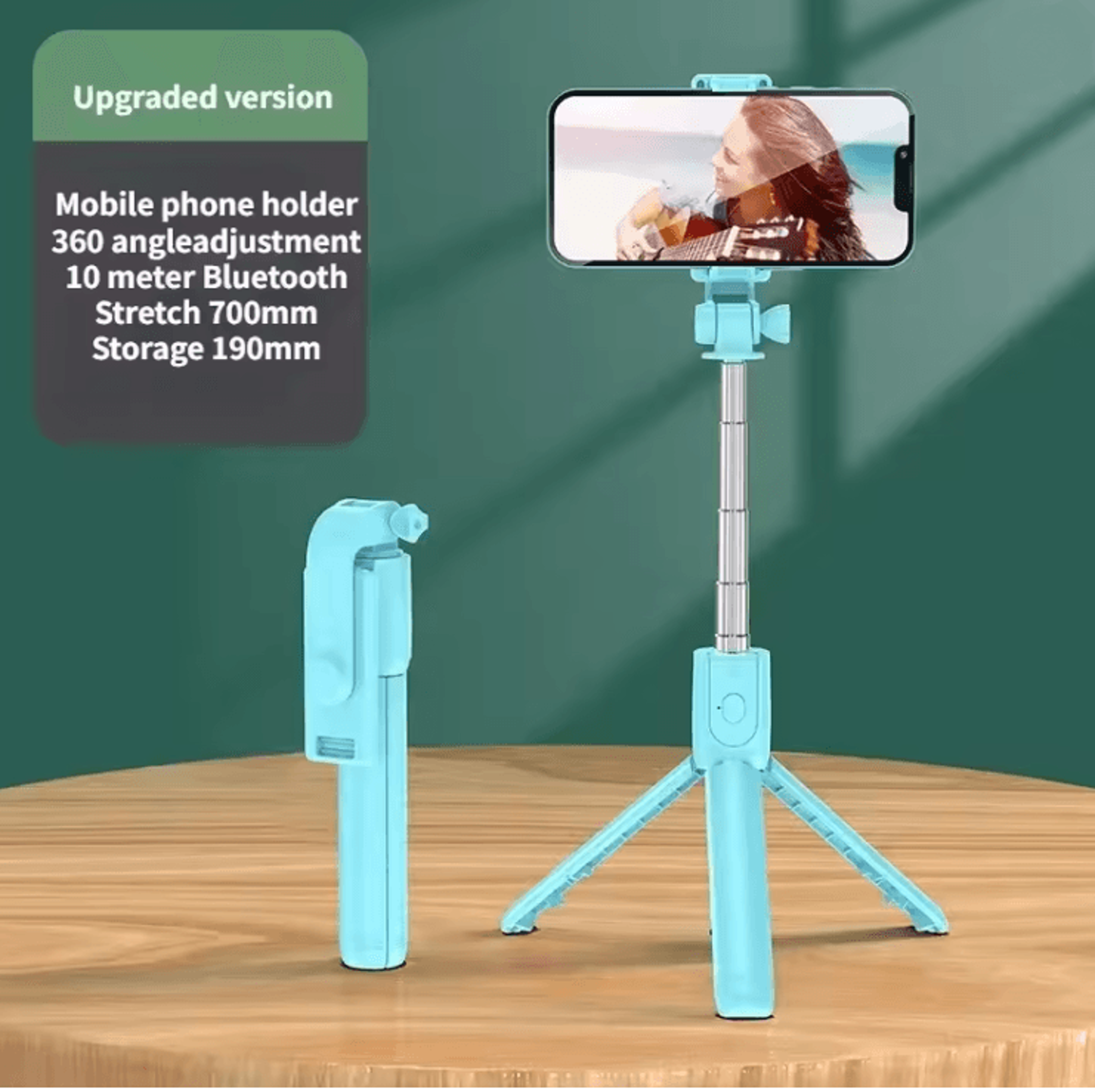 Flexible 360 Degree Selfie Stick Tripod With Wireless Remote And Phone Holder 6