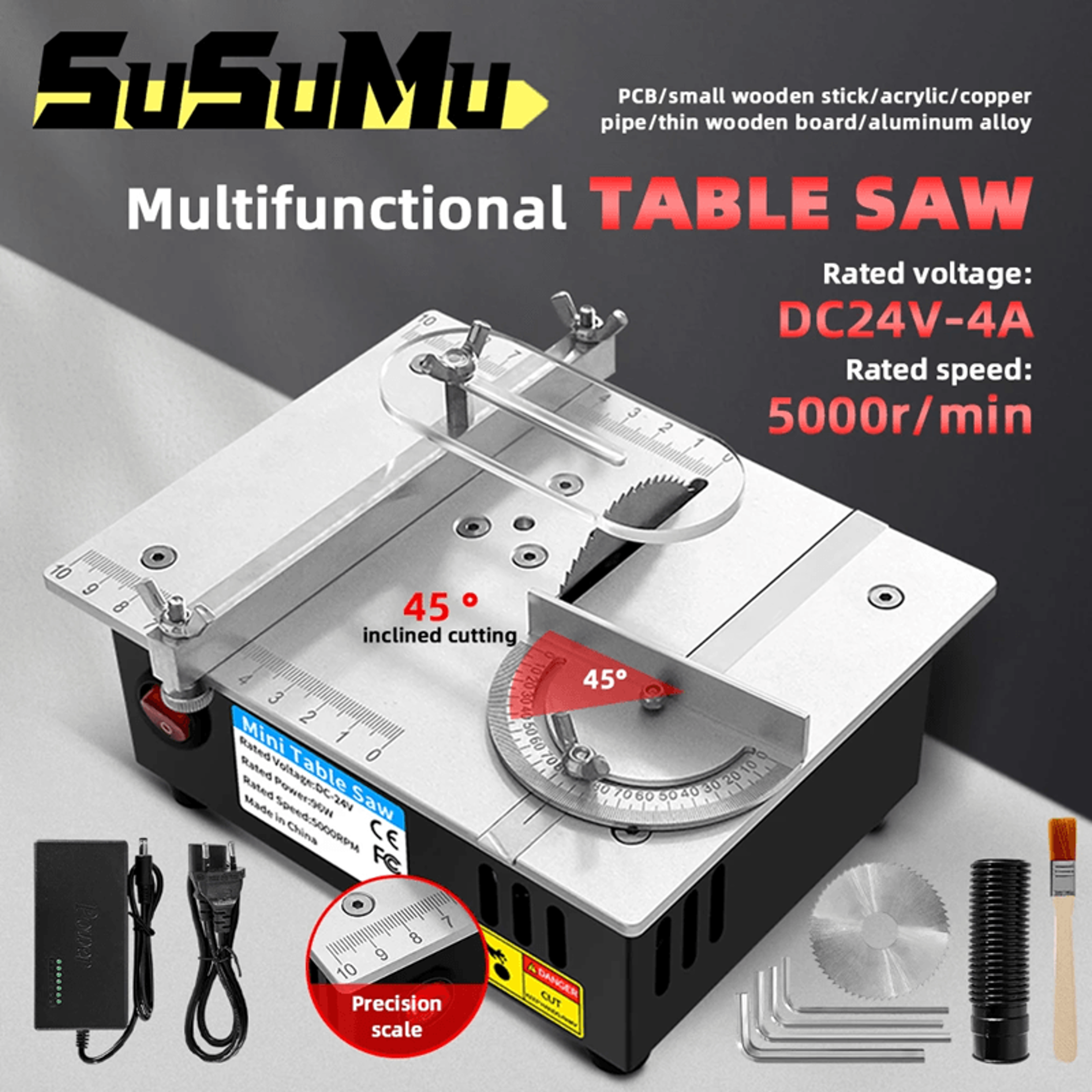 Mini Bench Saw Adjustable Table Saw For DIY Woodworking And Cutting Projects 0