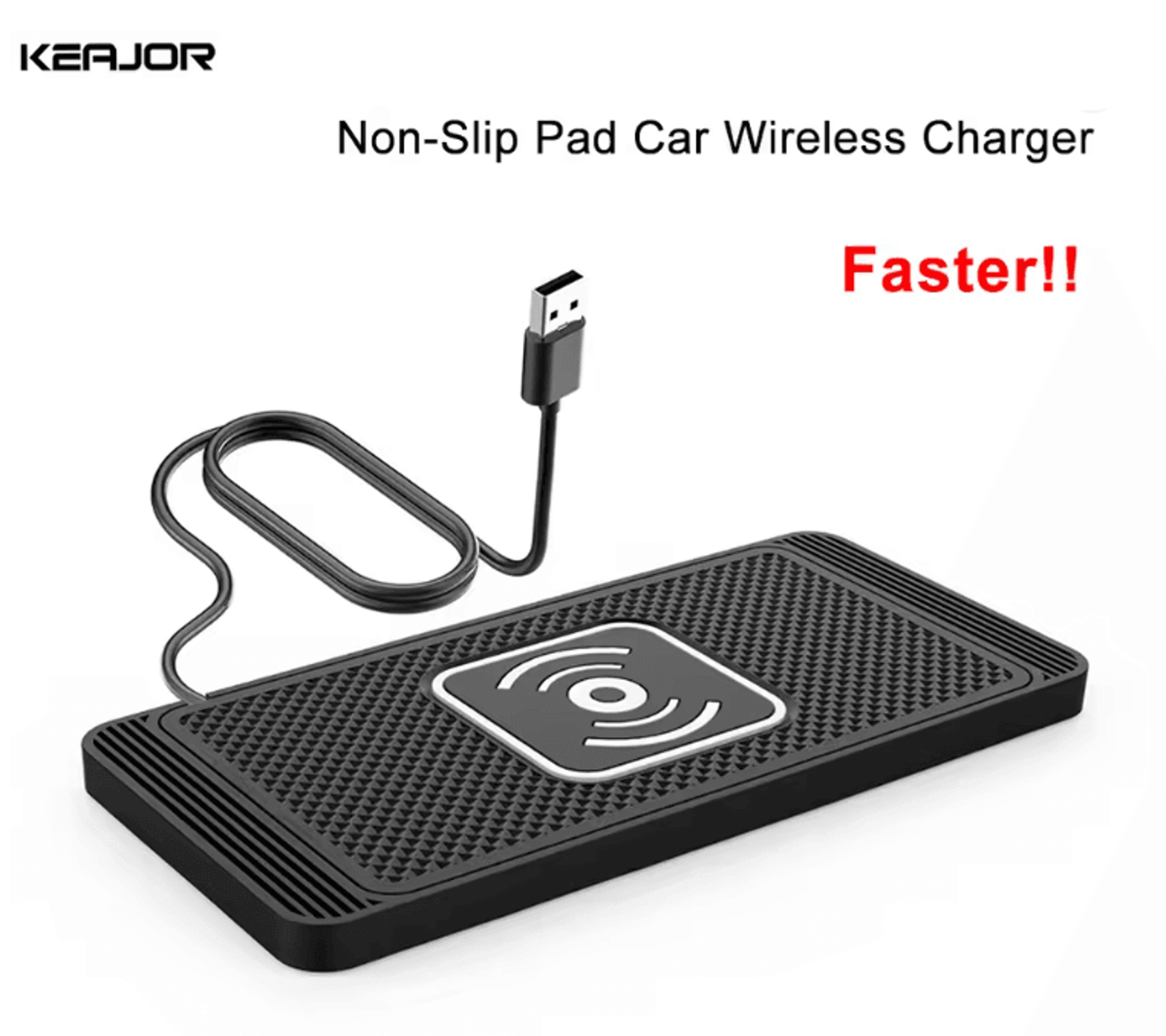 Car Wireless Charging Pad With Non Slip Silicone Design For Fast Charging 0