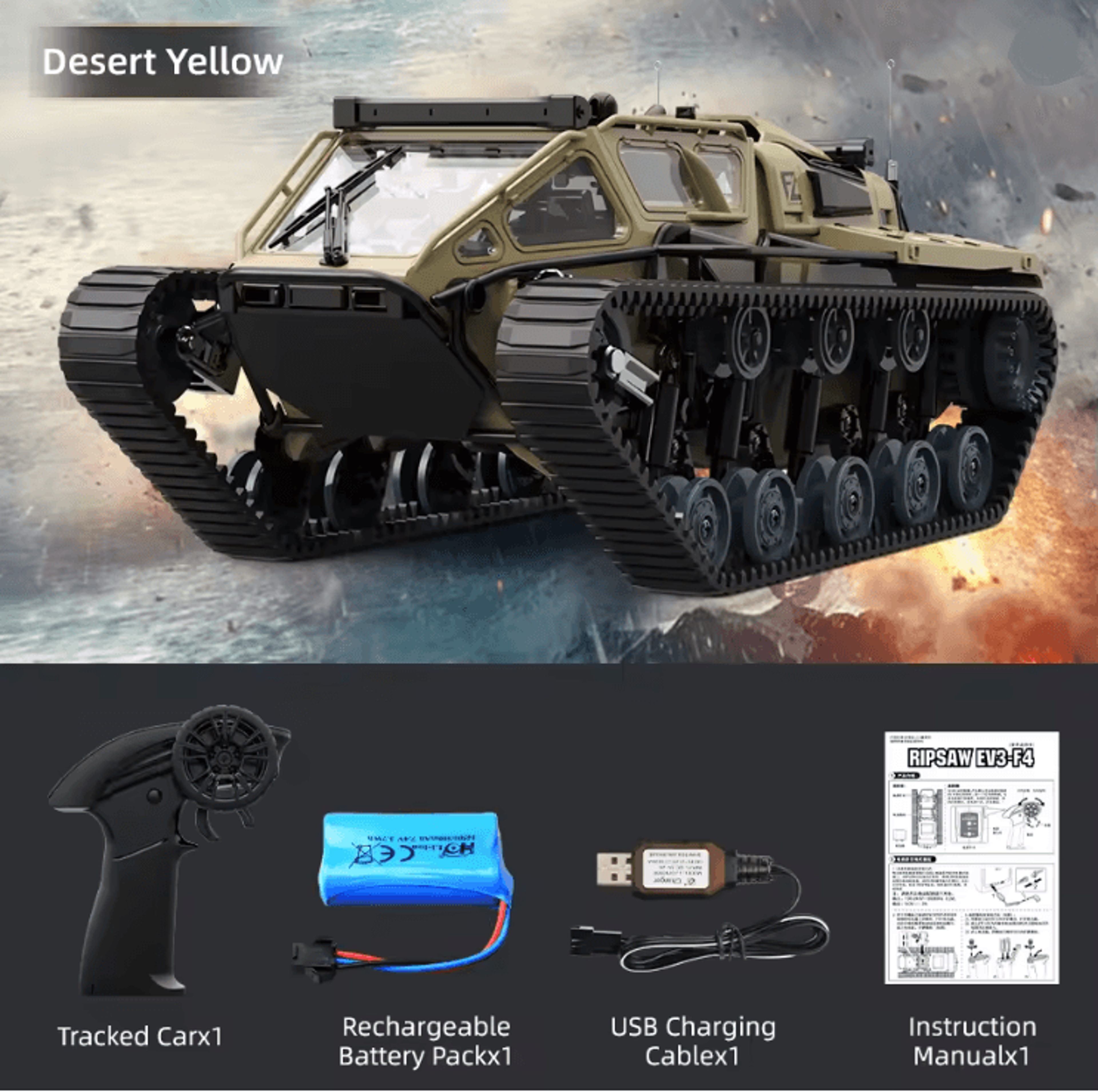 JJRC C8812 RC Tracked Tank With LED Lights Full Scale Model 5