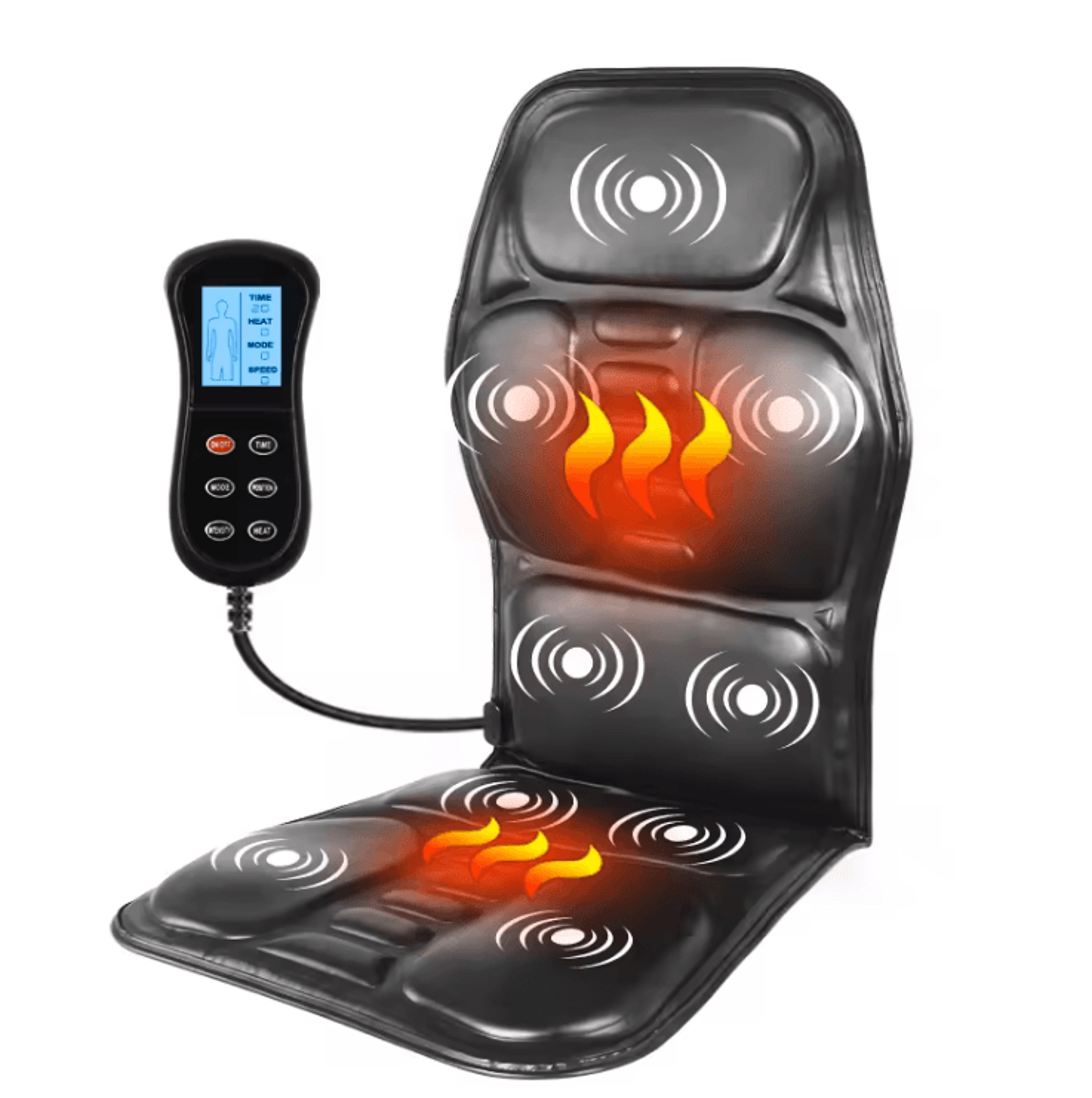 Electric Back Massager Chair Cushion With Heat And Vibration For Home Car And Office 4