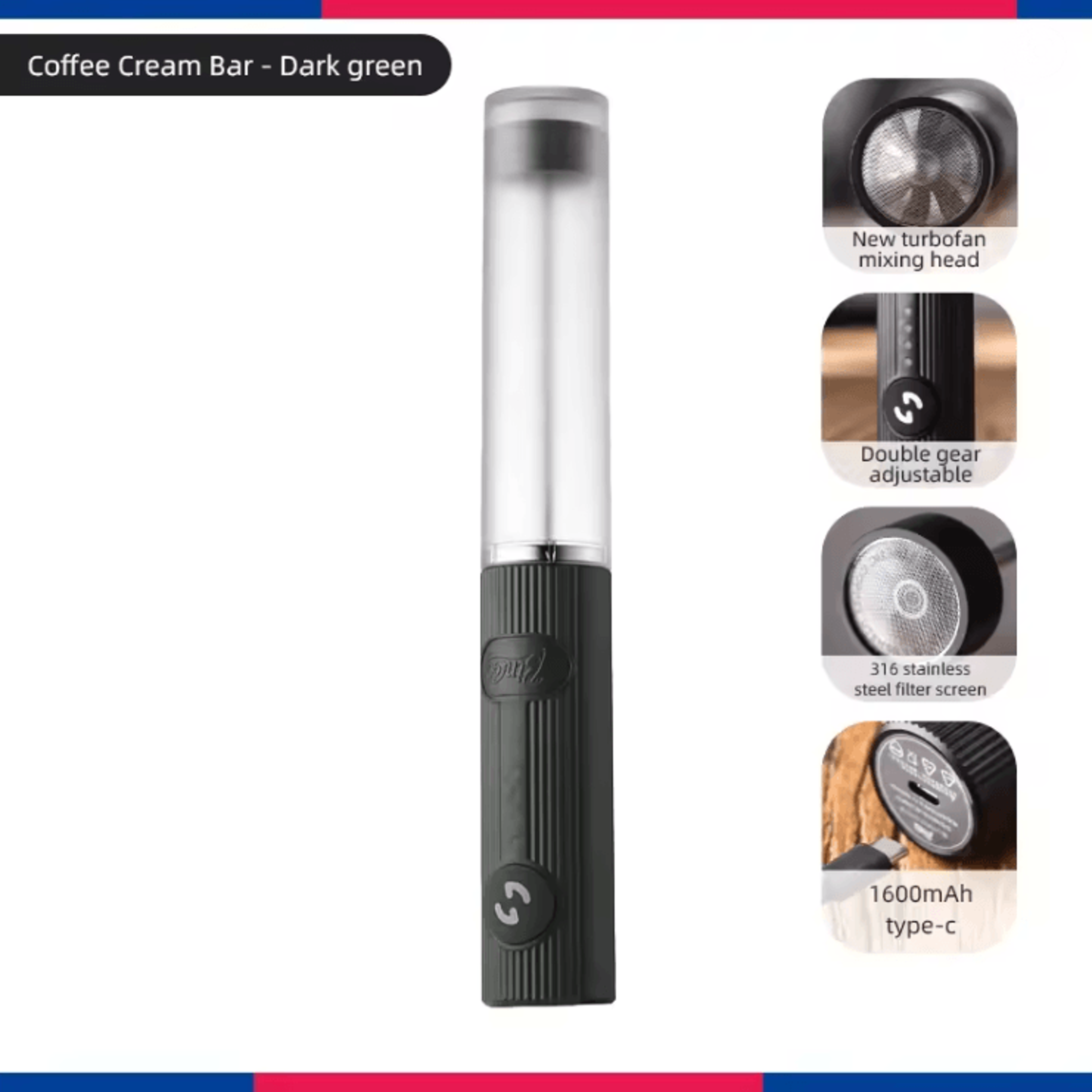 Electric Milk Frother Handheld Coffee Whisk Mixer And Egg Beater 7