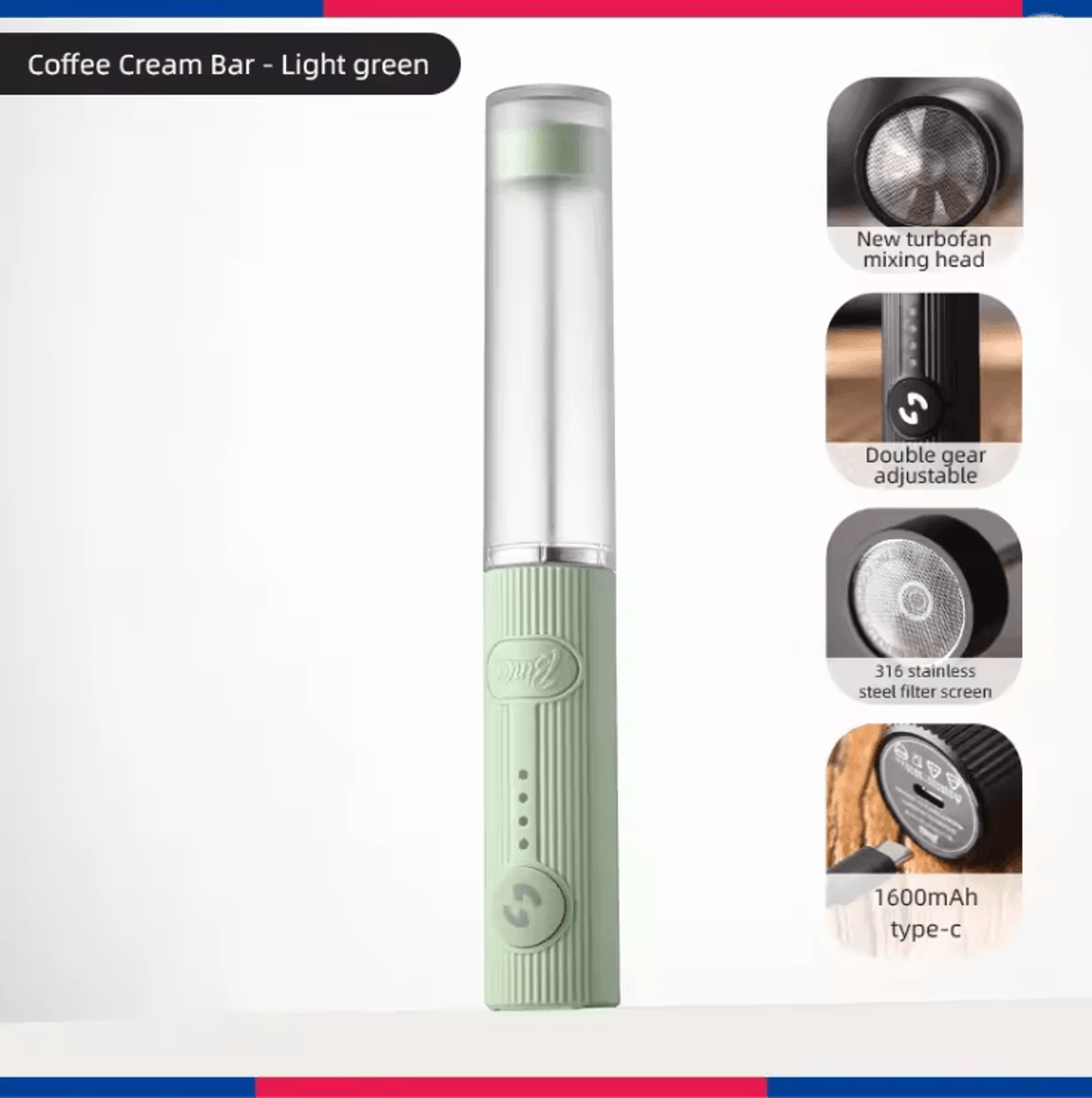 Electric Milk Frother Handheld Coffee Whisk Mixer And Egg Beater 8